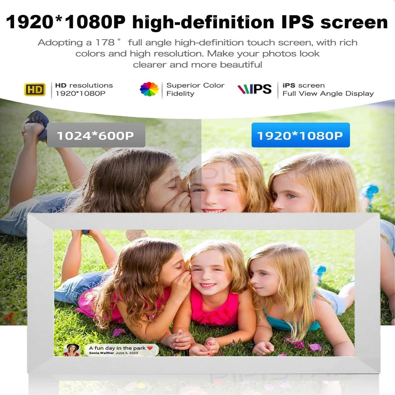 قاب عکس دیجیتال 15.6 اینچی Frameo، قاب عکس 32 گیگابایتی، صفحه نمایش لمسی IPS HD 1920 * 1080، چرخش خودکار | نمایش آب و هوا و زمان | رومیزی و دیواری | اشتراک گذاری فوری عکس ها/فیلم ها از طریق برنامه قاب عکس دیجیتال 15.6 اینچی Frameo، قاب عکس 32 گیگابایتی، صفحه نمایش لمسی IPS HD 1920 * 1080، چرخش خودکار | نمایش آب و هوا و زمان | رومیزی و دیواری | اشتراک گذاری فوری عکس ها/فیلم ها از طریق برنامه