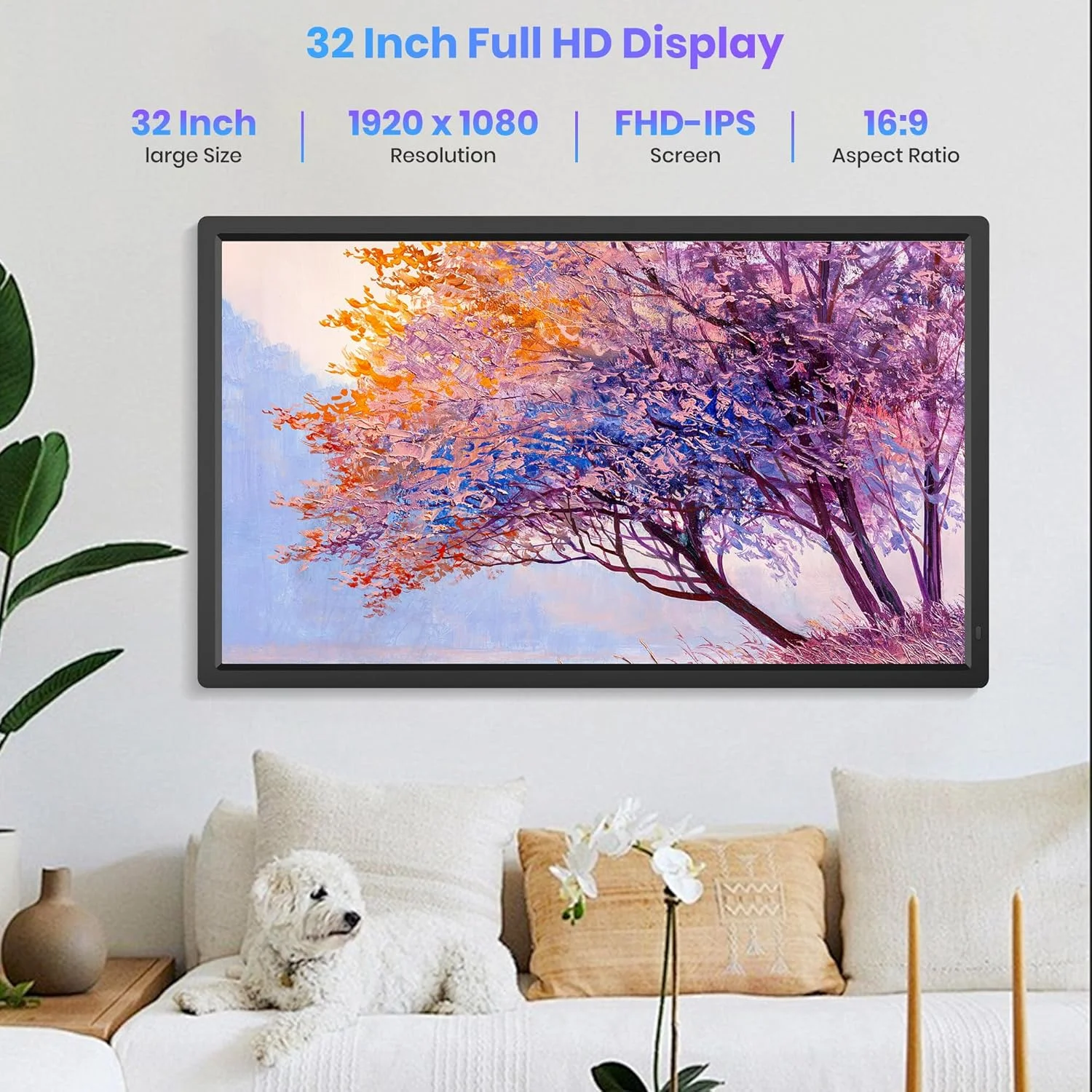 قاب عکس دیجیتال بسیار بزرگ 32 اینچی Uhale با حافظه 64 گیگابایت، قاب عکس وای فای با صفحه نمایش 1920 در 1080 FHD IPS به همراه کنترل از راه دور، قابلیت نصب روی دیوار، نمایش اسلاید، پشتیبانی از USB و کارت SD، اشتراک گذاری فوری عکس و فیلم قاب عکس دیجیتال بسیار بزرگ 32 اینچی Uhale با حافظه 64 گیگابایت، قاب عکس وای فای با صفحه نمایش 1920 در 1080 FHD IPS به همراه کنترل از راه دور، قابلیت نصب روی دیوار، نمایش اسلاید، پشتیبانی از USB و کارت SD، اشتراک گذاری فوری عکس و فیلم