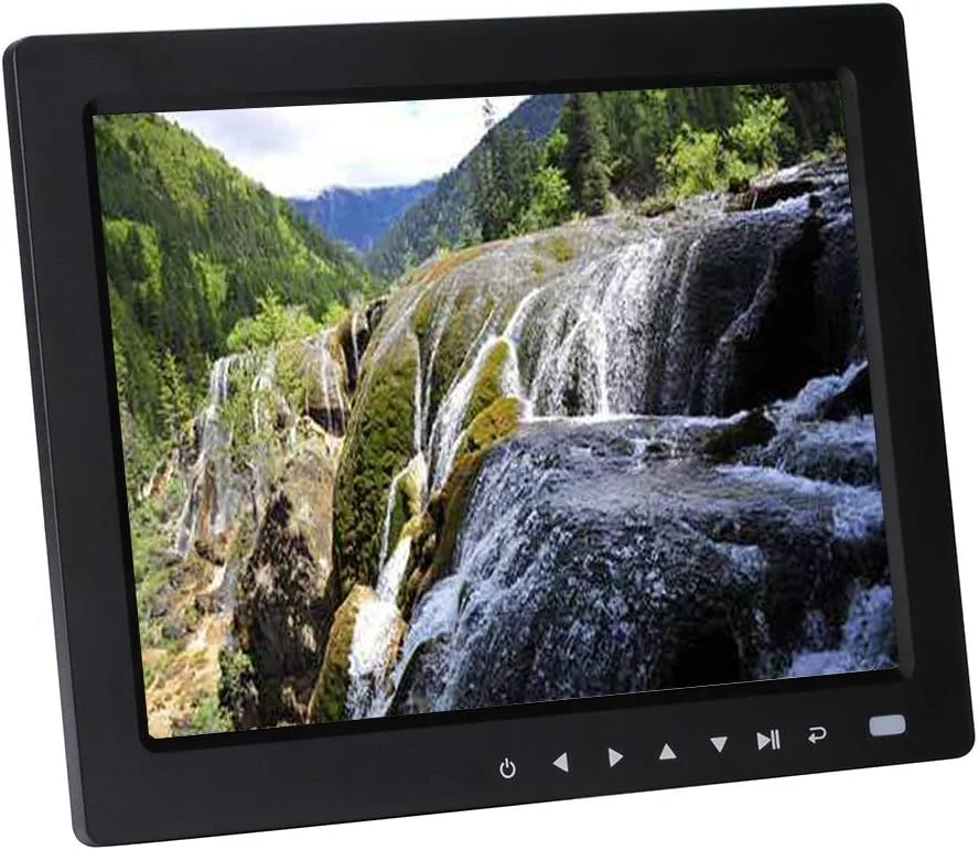 قاب عکس دیجیتال 10 اینچی با دکمه لمسی با کیفیت بالا، آلبوم عکس الکترونیکی چند منظوره، قفسه نمایش تبلیغات ویدیویی، نمایشگر عکس الکترونیکی (مشکی)