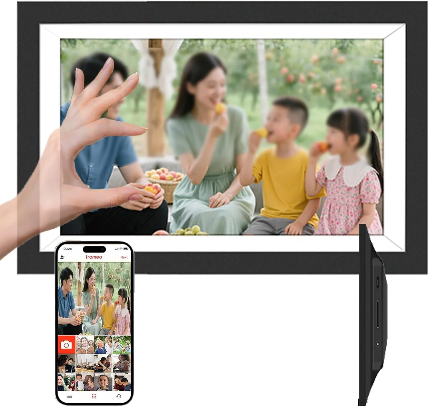 قاب عکس دیجیتال وای فای 10.1 اینچی، دارای عملکرد حسگر بدن انسان، اشتراک گذاری عکس/فیلم/موسیقی، ظرفیت 32 گیگابایت، صفحه نمایش لمسی 1280x800 IPS HD، اشتراک گذاری چند کاربره، مناسب هدیه