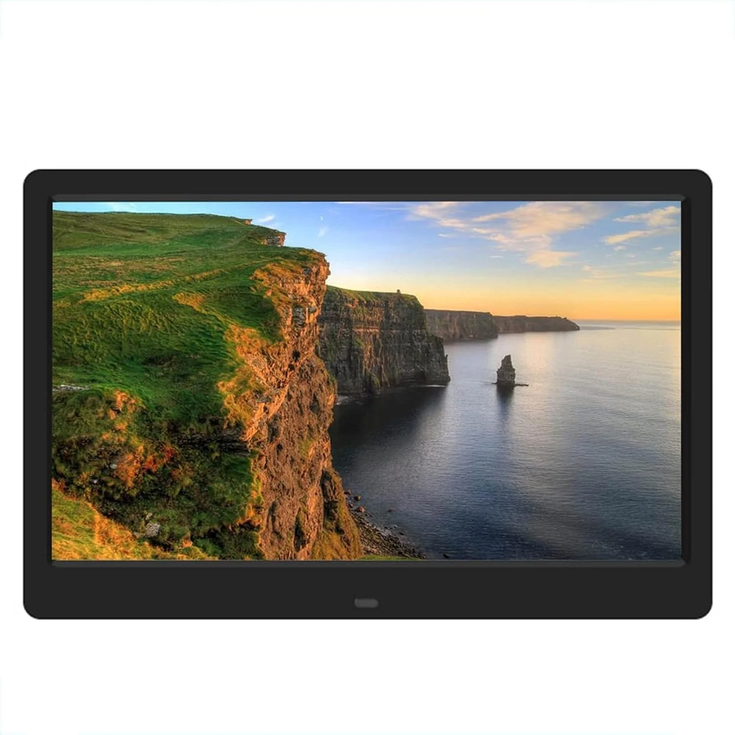 قاب عکس دیجیتال 12 اینچی، آلبوم عکس الکترونیکی با حاشیه باریک، پخش کننده ویدئو، پخش کننده تبلیغات، نمایشگر عکس الکترونیکی (مشکی)