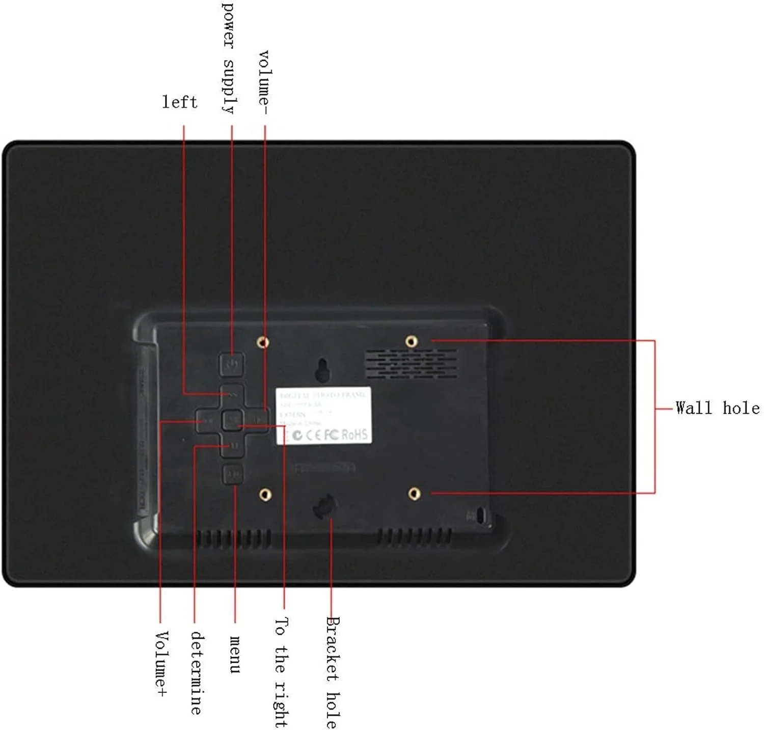 قاب عکس دیجیتال 14 اینچی، آلبوم عکس الکترونیکی با قاب باریک، صفحه نمایش ال ای دی، پخش کننده ویدیو، نمایشگر عکس الکترونیکی (مشکی)