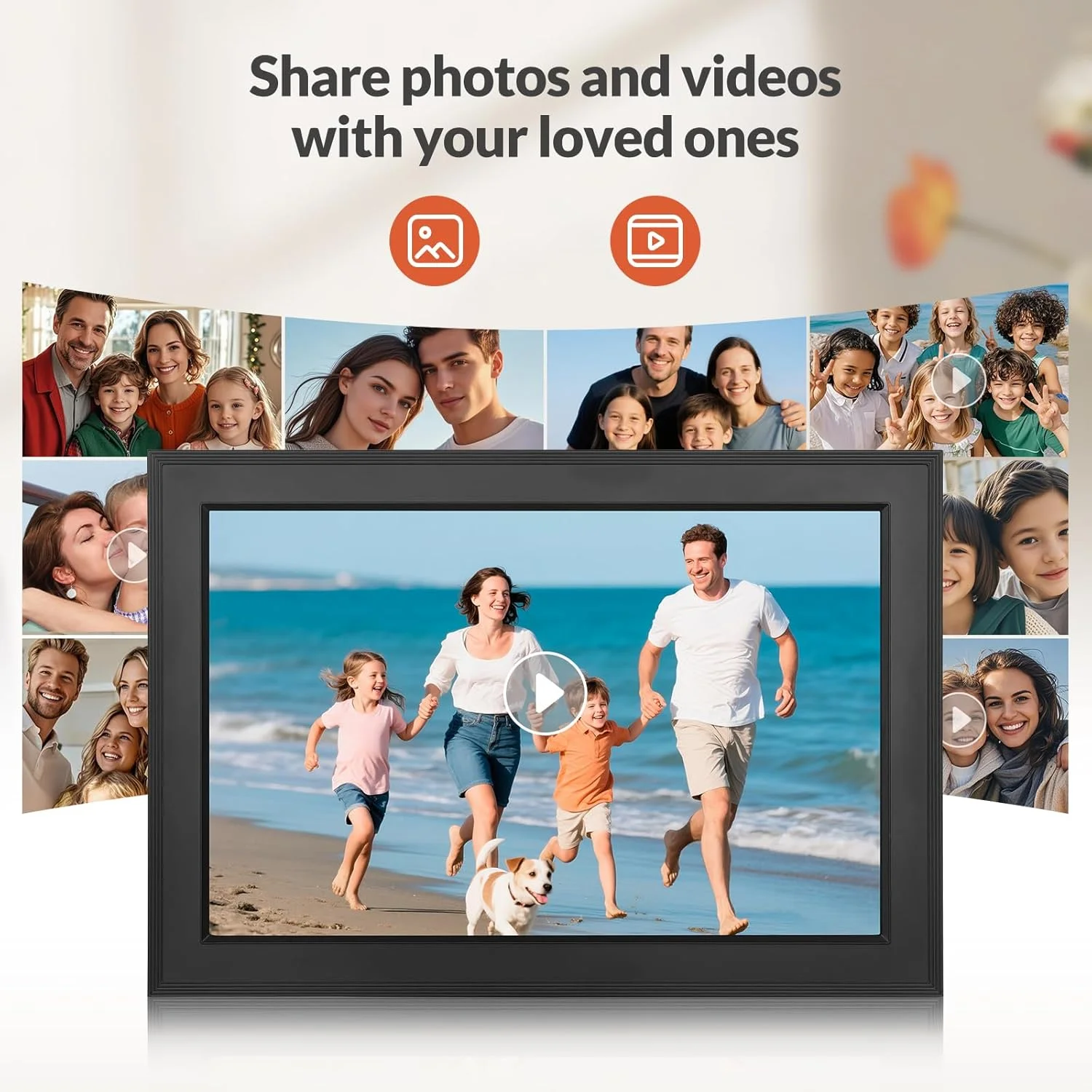 قاب عکس دیجیتال Mafiti، قاب عکس الکترونیکی وای فای Frameo با صفحه لمسی HD IPS 1280x800، حافظه 32 گیگابایتی، چرخش خودکار، اشتراک گذاری عکس ها و فیلم ها، هدیه تولد برای زنان/مردان.