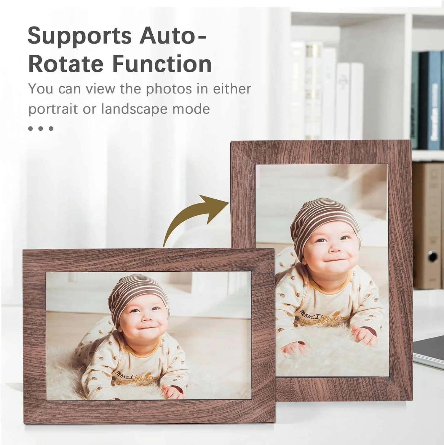 قاب عکس دیجیتال وای فای 10.1 اینچی با صفحه نمایش IPS، کنترل لمسی، حافظه 16 گیگابایتی، چرخش خودکار، اشتراک گذاری عکس از طریق برنامه، به همراه پایه پشتی، مناسب برای دوستان و خانواده