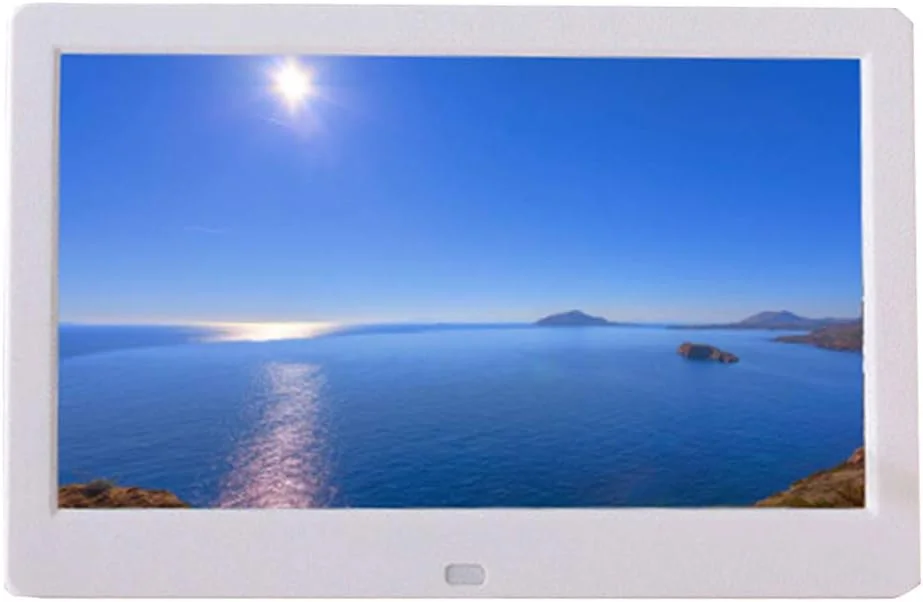 قاب عکس دیجیتال 10 اینچی HD اندروید، پخش کننده تبلیغاتی، آلبوم عکس الکترونیکی، صفحه نمایش عکس الکترونیکی فوق العاده نازک با حاشیه باریک (سفید)