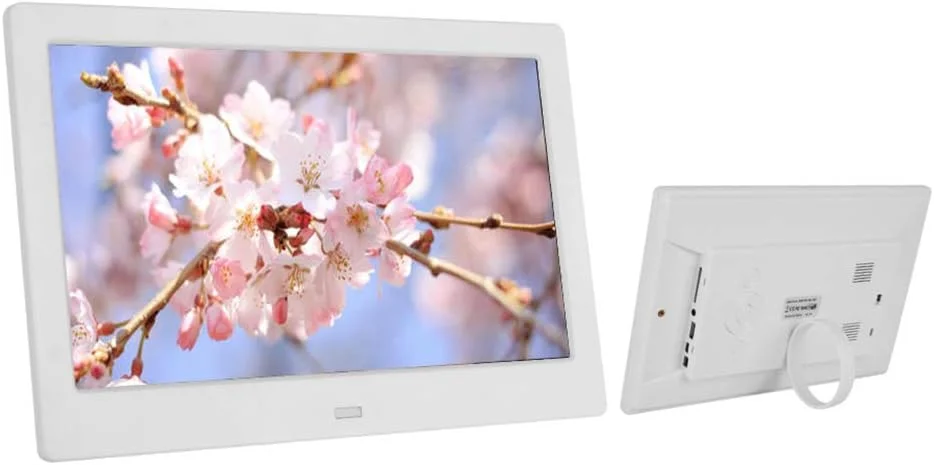 قاب عکس دیجیتال 10 اینچی HD اندروید، پخش کننده تبلیغاتی، آلبوم عکس الکترونیکی، صفحه نمایش عکس الکترونیکی فوق العاده نازک با حاشیه باریک (سفید)