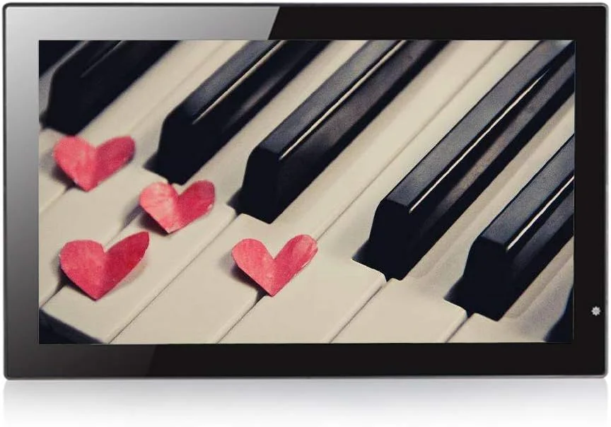 قاب عکس دیجیتال 21.5 اینچی با صفحه نمایش HD، پخش کننده تبلیغات ویدیویی 1080P، آلبوم الکترونیکی با قاب فوق العاده باریک، نمایشگر عکس الکترونیکی (مشکی)