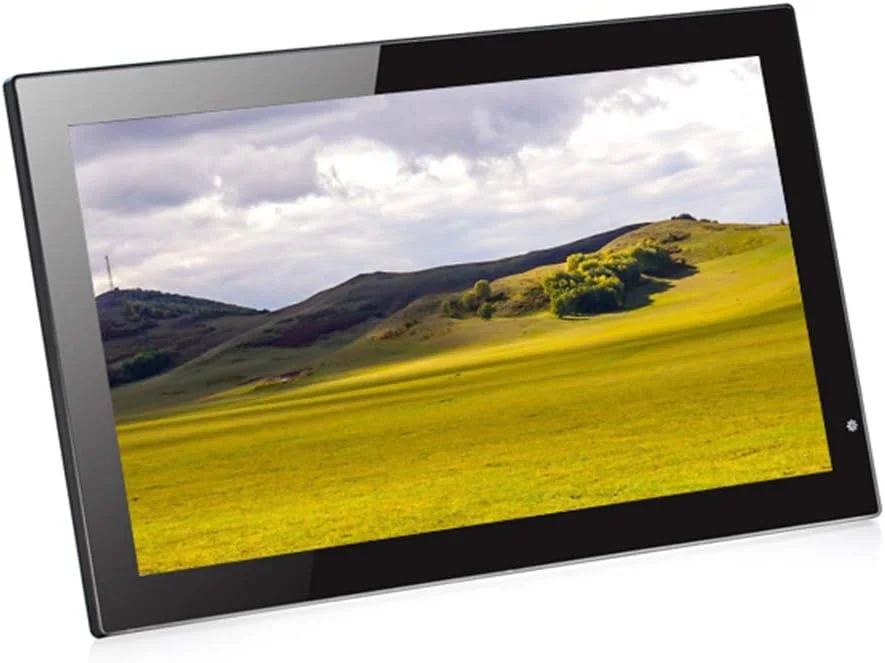 قاب عکس دیجیتال 21.5 اینچی با صفحه نمایش HD، پخش کننده تبلیغات ویدیویی 1080P، آلبوم الکترونیکی با قاب فوق العاده باریک، نمایشگر عکس الکترونیکی (مشکی)