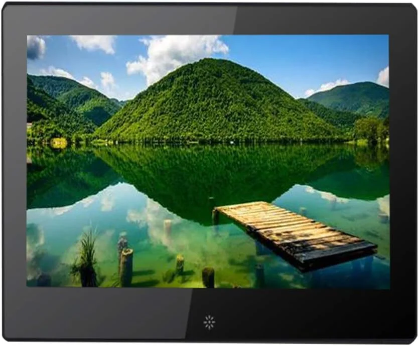 قاب عکس دیجیتال 12 اینچی فوق العاده شفاف مربعی دستگاه تبلیغاتی شبکه اندروید آلبوم عکس الکترونیکی دیواری چند منظوره نمایشگر عکس الکترونیکی (مشکی)