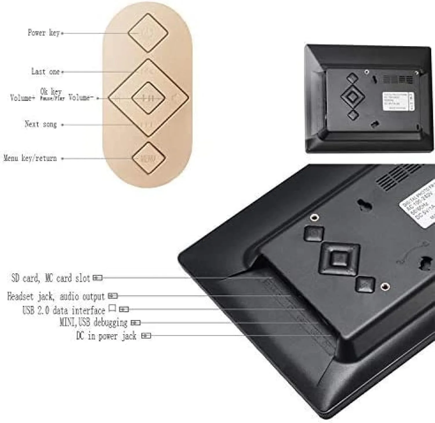 قاب عکس دیجیتال 10.1 اینچی با کیفیت بالا، آلبوم عکس الکترونیکی، دستگاه نمایش قاب عکس دیجیتال، پخش کننده چند رسانه ای، رابط USB، قاب عکس چند منظوره، سفید با کیفیت، 10.1 اینچ، Impr