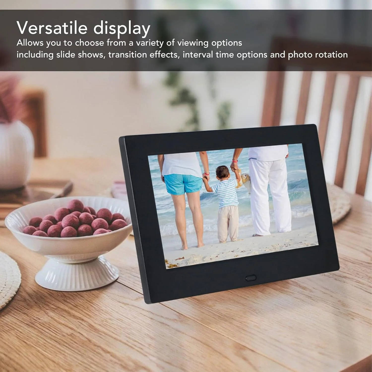 قاب عکس دیجیتال DAUB، صفحه نمایش 7 اینچی IPS با رزولوشن 1024x600، پشتیبانی از کارت حافظه تا 32 گیگابایت، نمایش اسلاید عکس و فیلم آسان