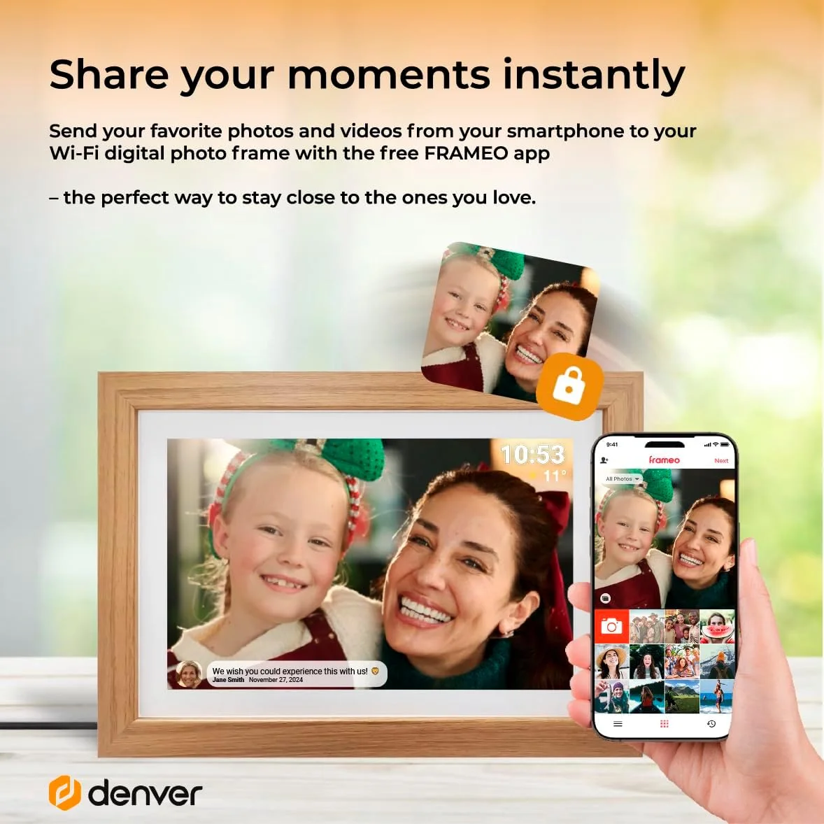 قاب عکس دیجیتال Denver FRAMEO چوبی 10.1 اینچی با وای فای - قاب عکس دیجیتال FRAMEO با صفحه لمسی و حافظه 16 گیگابایتی - قاب عکس برقی با کنترل برنامه - USB و microSD - چوب روشن قاب عکس دیجیتال Denver FRAMEO چوبی 10.1 اینچی با وای فای - قاب عکس دیجیتال FRAMEO با صفحه لمسی و حافظه 16 گیگابایتی - قاب عکس برقی با کنترل برنامه - USB و microSD - چوب روشن