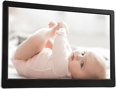قاب عکس دیجیتال BROLEO، قاب عکس دیجیتال وای فای 14.1 اینچی با صفحه نمایش HD 1280x800، بلندگو، اسلات کارت SD و پورت USB، قاب عکس الکترونیکی، تنظیم آسان برای اشتراک گذاری عکس ها و