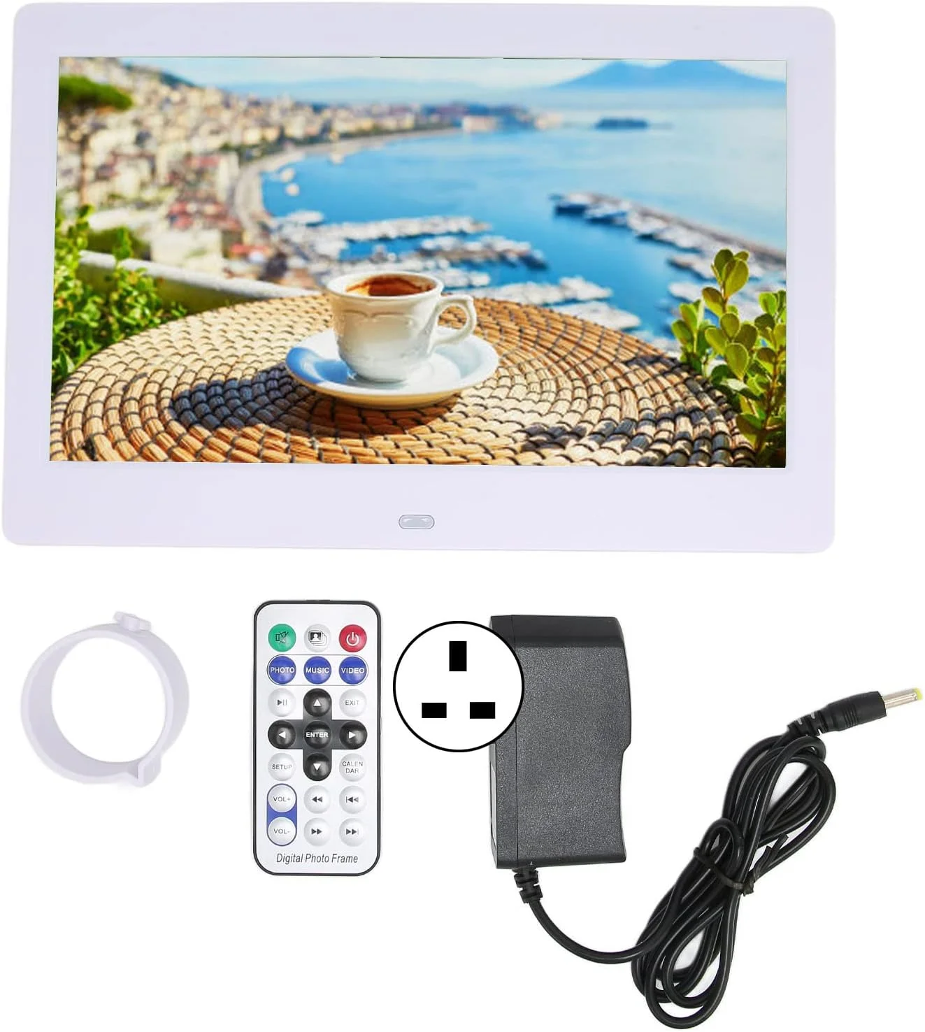 قاب عکس دیجیتال 10.1 اینچی با صفحه نمایش LCD 1024x600 و کنترل از راه دور (پریز UK)