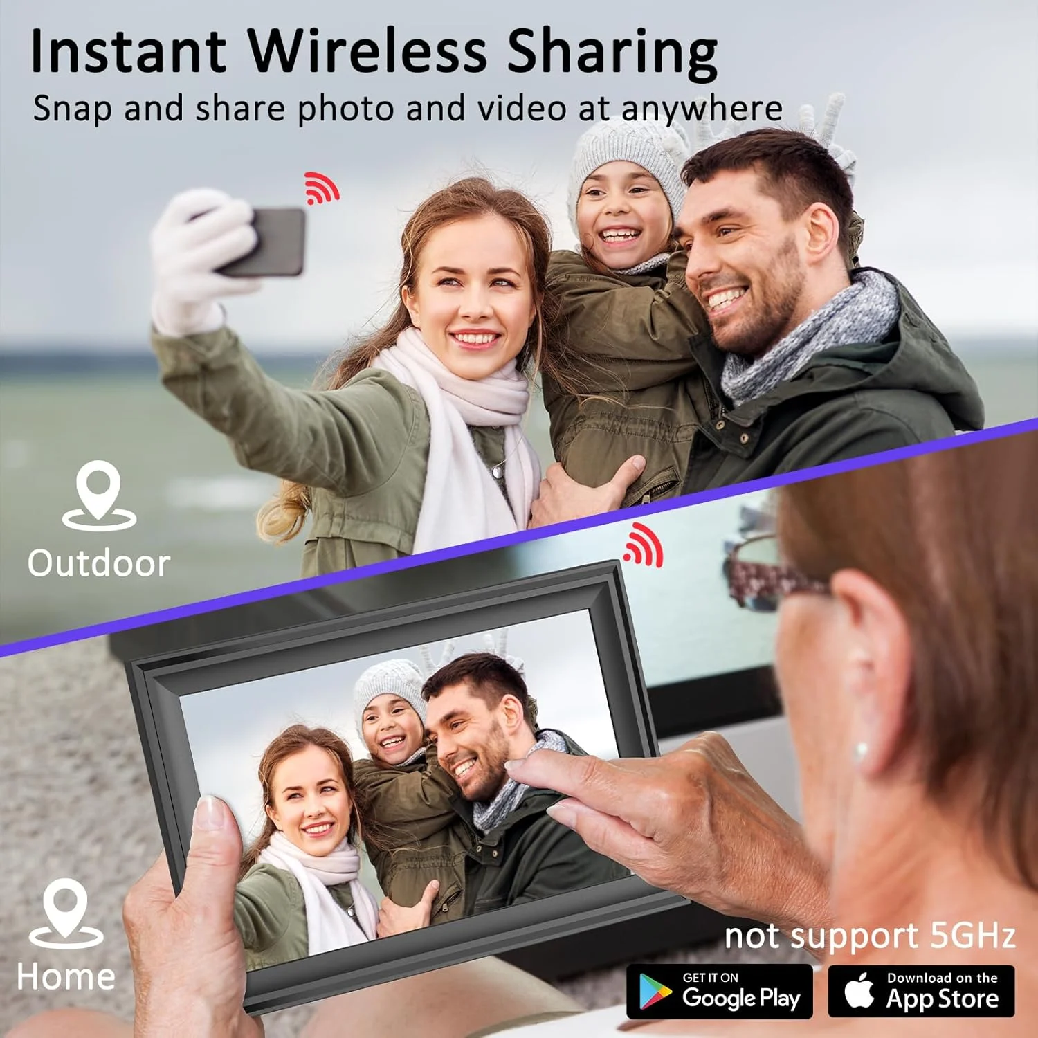 قاب عکس دیجیتال 10.1 اینچی وای فای، صفحه نمایش لمسی IPS HD، حافظه 16 گیگابایتی، نمایش اسلاید، قابلیت نصب روی دیوار، چرخش خودکار، اشتراک گذاری عکس و فیلم از طریق برنامه Uhale قاب عکس دیجیتال 10.1 اینچی وای فای، صفحه نمایش لمسی IPS HD، حافظه 16 گیگابایتی، نمایش اسلاید، قابلیت نصب روی دیوار، چرخش خودکار، اشتراک گذاری عکس و فیلم از طریق برنامه Uhale