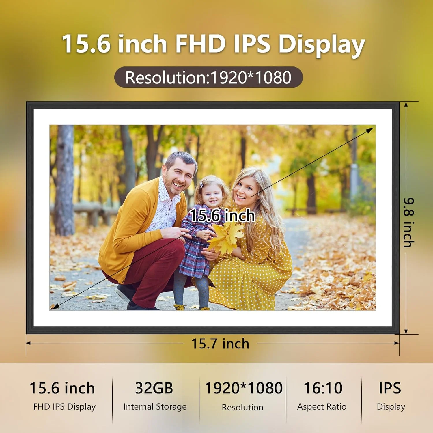 قاب عکس دیجیتال هوشمند SSAWIFIFRAME، صفحه لمسی IPS با کیفیت FHD و حافظه 32 گیگابایت، قاب عکس هوشمند وای فای بزرگ 15.6 اینچی، اشتراک گذاری فوری عکس ها/فیلم ها از طریق برنامه رایگان، مناسب برای تولدها و کریسمس قاب عکس دیجیتال هوشمند SSAWIFIFRAME، صفحه لمسی IPS با کیفیت FHD و حافظه 32 گیگابایت، قاب عکس هوشمند وای فای بزرگ 15.6 اینچی، اشتراک گذاری فوری عکس ها/فیلم ها از طریق برنامه رایگان، مناسب برای تولدها و کریسمس
