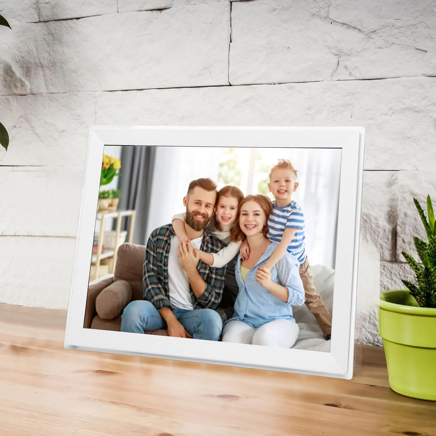 قاب عکس دیجیتال 15 اینچی HD با چرخش خودکار 32 گیگابایتی، قابل نصب روی دیوار، قاب عکس هوشمند وای فای با برنامه برای عکس و فیلم (دوشاخه بریتانیا) قاب عکس دیجیتال 15 اینچی HD با چرخش خودکار 32 گیگابایتی، قابل نصب روی دیوار، قاب عکس هوشمند وای فای با برنامه برای عکس و فیلم (دوشاخه بریتانیا)