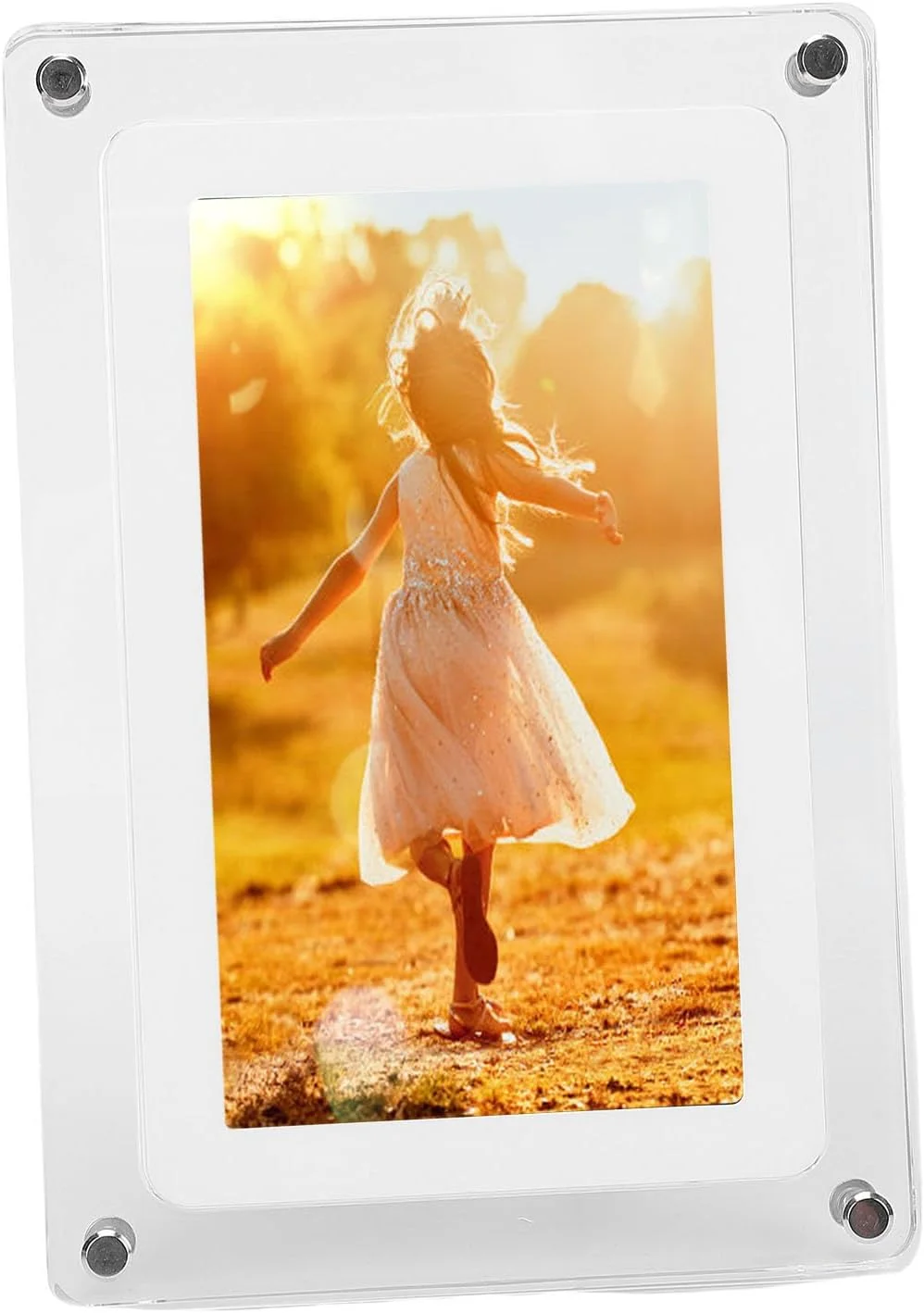 قاب عکس دیجیتال 7 اینچی، قاب ویدئویی اکریلیک با صفحه نمایش HD، قاب عکس الکترونیکی متحرک با موسیقی و پخش اسلایدشو، پخش چرخش خودکار، حافظه 8 گیگابایتی