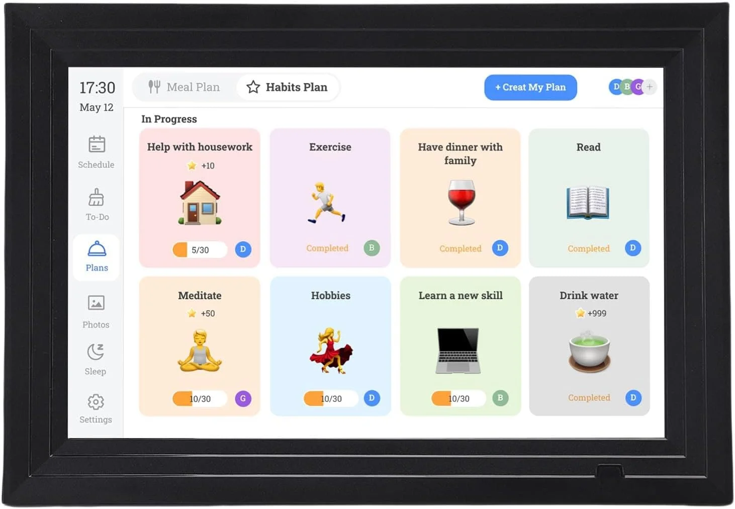 تقویم دیجیتال هوشمند وای فای SIXRUN با صفحه نمایش لمسی 10.1 اینچی و قابلیت ترمیم عکس با هوش مصنوعی، مناسب برای منزل، دفتر کار، قاب عکس دیجیتال و تقویم الکترونیکی