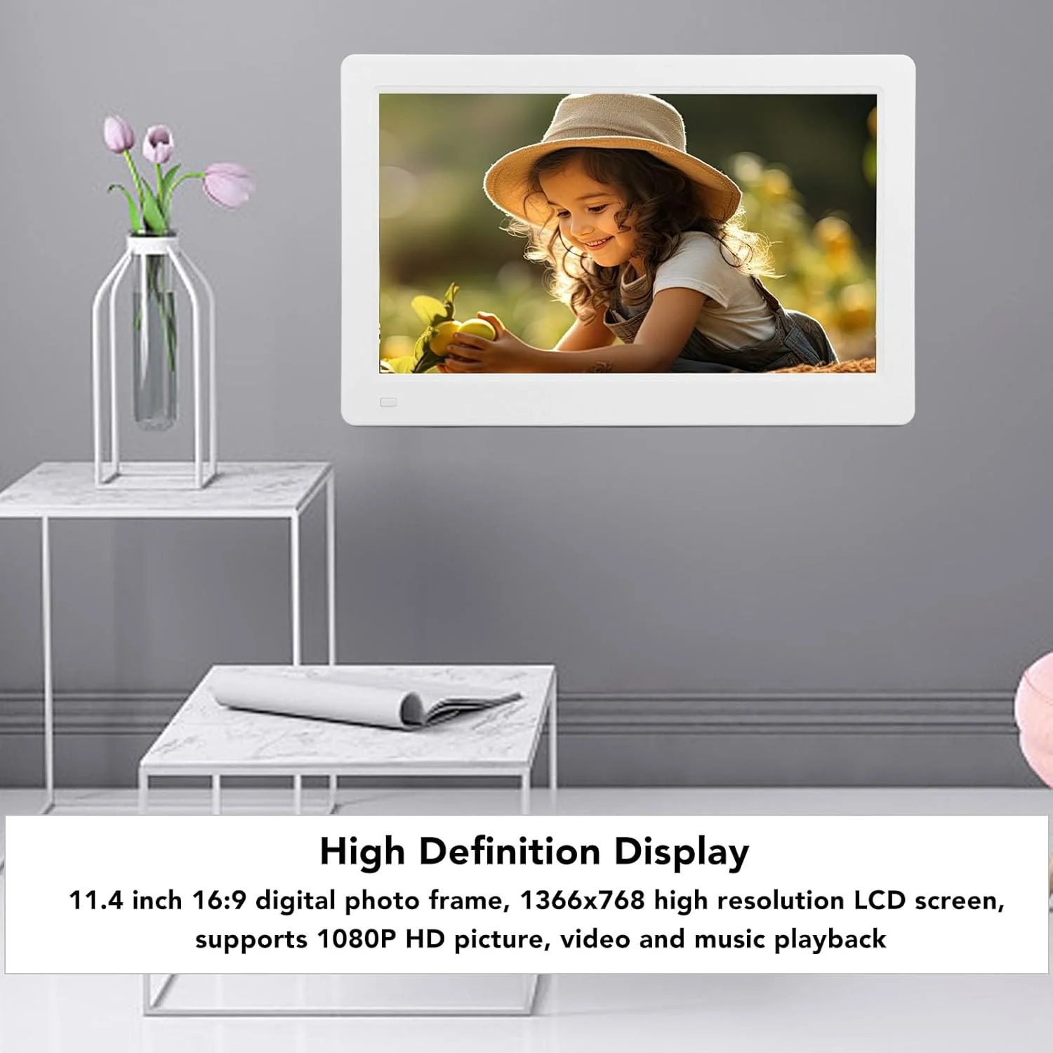 قاب عکس دیجیتال 11.4 اینچی، صفحه نمایش ال سی دی IPS HD با کنترل از راه دور، قاب عکس الکترونیکی قابل نصب روی دیوار، ویدئو، موسیقی (پلاگ GB) قاب عکس دیجیتال 11.4 اینچی، صفحه نمایش ال سی دی IPS HD با کنترل از راه دور، قاب عکس الکترونیکی قابل نصب روی دیوار، ویدئو، موسیقی (پلاگ GB)