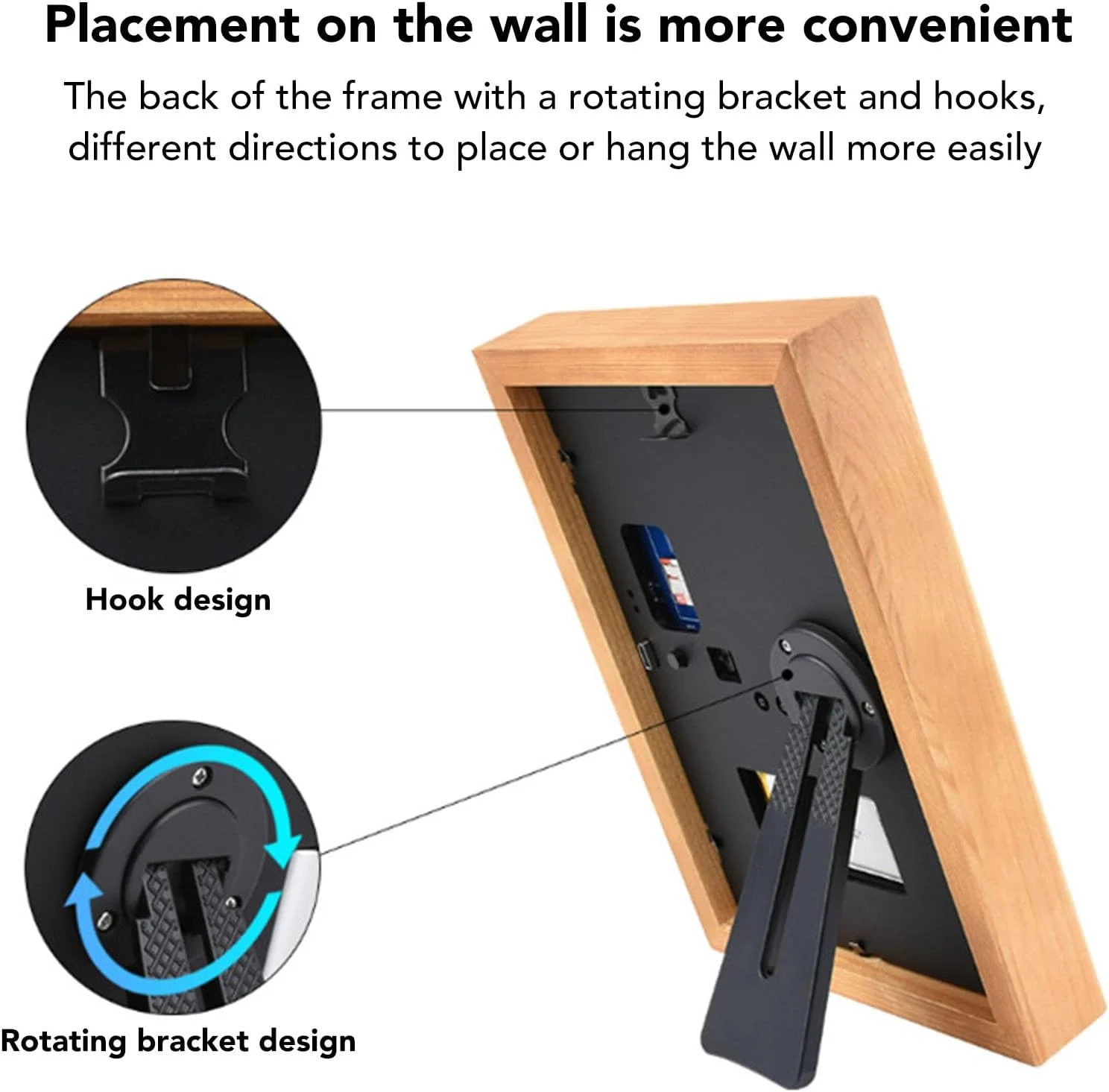 قاب عکس دیجیتال 7.3 اینچی، صفحه نمایش رنگی جوهر الکترونیکی 16G 800x480 با تراشه RTC، کاغذ الکترونیکی 1800mAh قابل نصب روی دیوار برای خانه