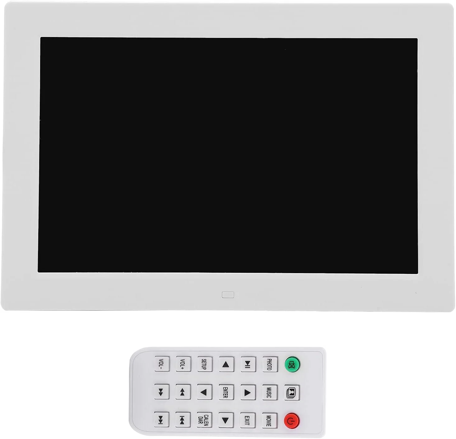 قاب عکس دیجیتال HD 12 اینچی، قاب عکس الکترونیکی 1280X800 با ساعت، تقویم، کنترل دکمه ای و کنترل از راه دور مادون قرمز، پشتیبانی از پخش MP3، MP4، تصویر (دوشاخه GB)