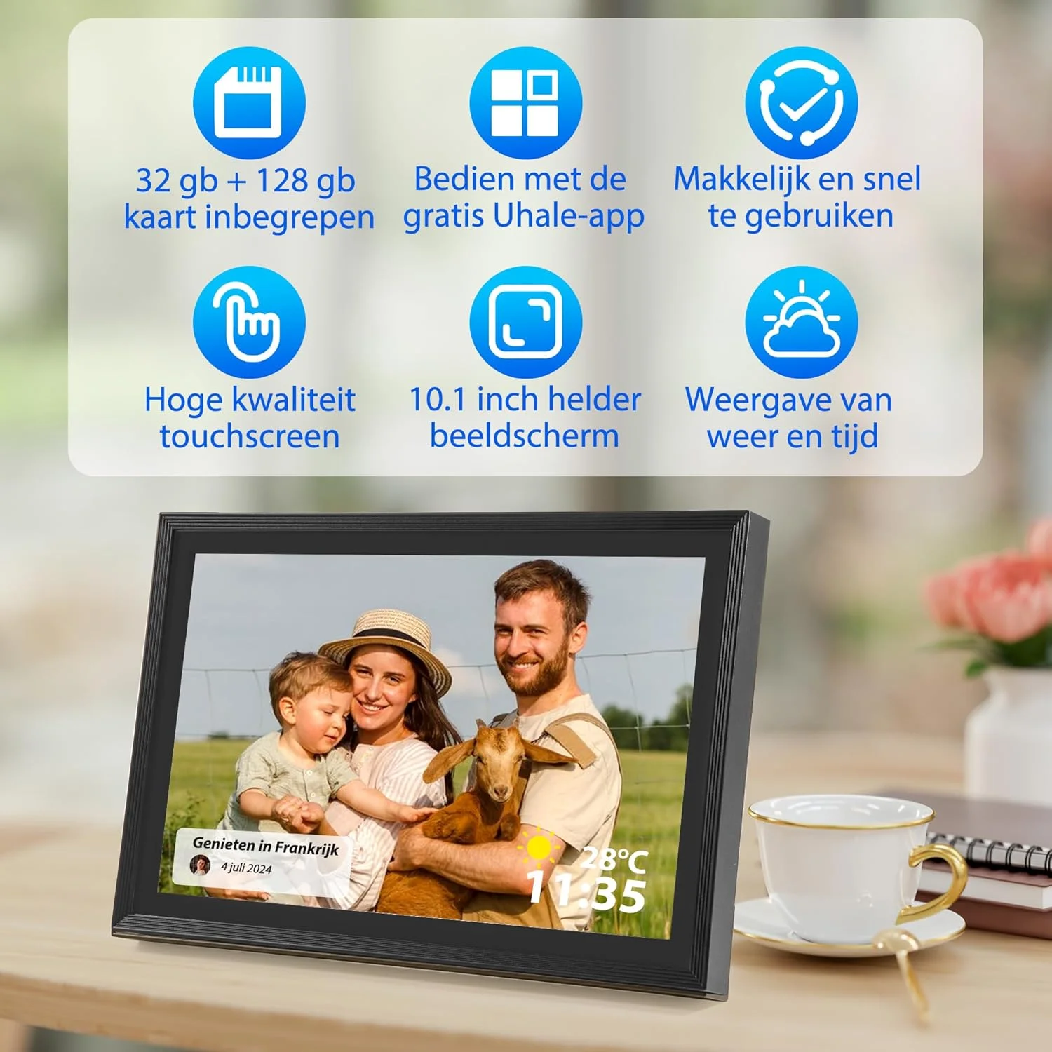 قاب عکس دیجیتال Saaf - صفحه لمسی 10.1 اینچی - WiFi و برنامه 'Uhale' - حافظه 160 گیگابایتی (32 گیگابایت داخلی + 128 گیگابایت SD) - قاب عکس دیجیتال - مشکی - استفاده آسان قاب عکس دیجیتال Saaf - صفحه لمسی 10.1 اینچی - WiFi و برنامه 'Uhale' - حافظه 160 گیگابایتی (32 گیگابایت داخلی + 128 گیگابایت SD) - قاب عکس دیجیتال - مشکی - استفاده آسان