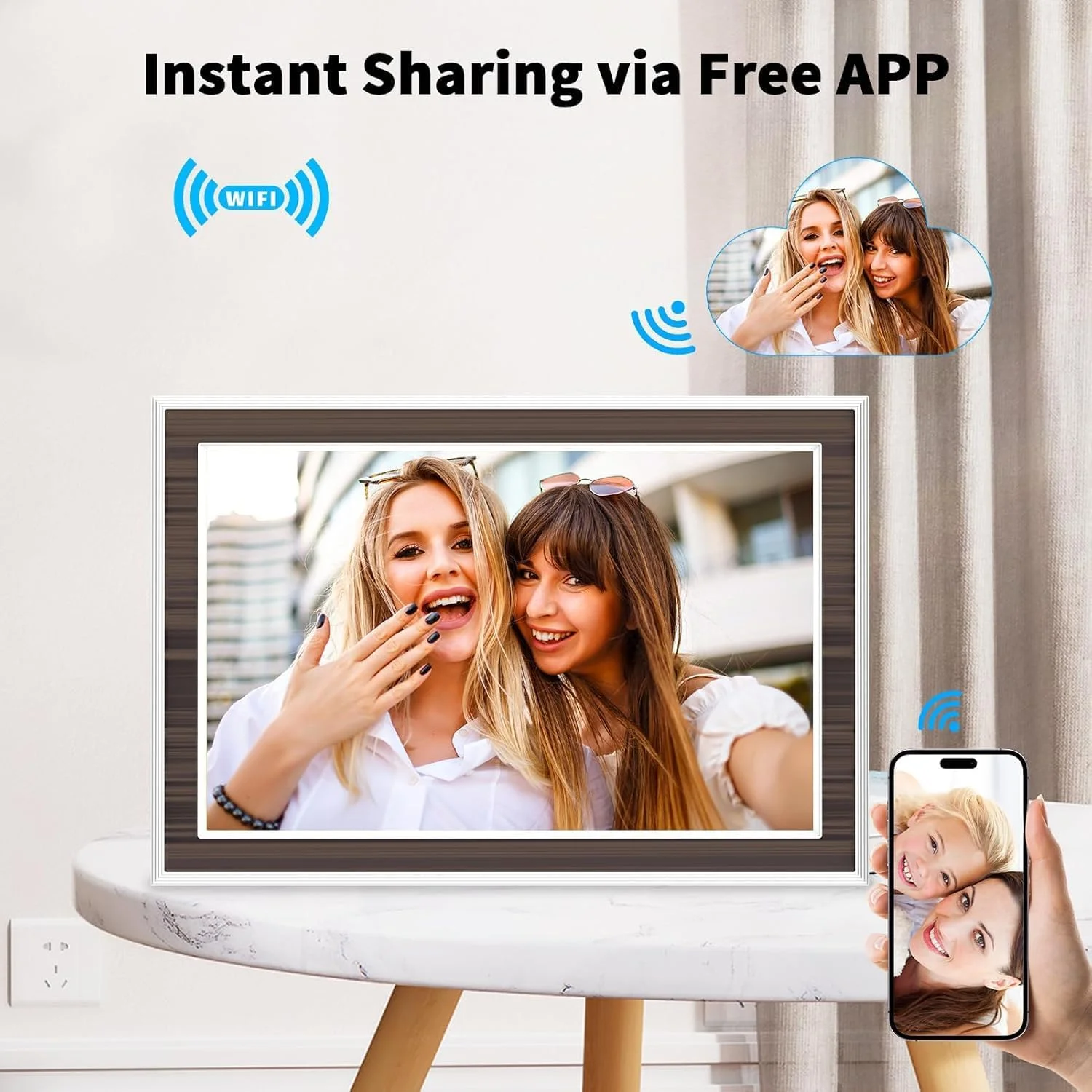 قاب عکس دیجیتال 10.1 اینچی وای فای، صفحه نمایش لمسی IPS، حافظه 16 گیگابایتی، چرخش خودکار، اشتراک گذاری عکس ها و فیلم ها از طریق برنامه Uhale، برای خانواده و دوستان قاب عکس دیجیتال 10.1 اینچی وای فای، صفحه نمایش لمسی IPS، حافظه 16 گیگابایتی، چرخش خودکار، اشتراک گذاری عکس ها و فیلم ها از طریق برنامه Uhale، برای خانواده و دوستان