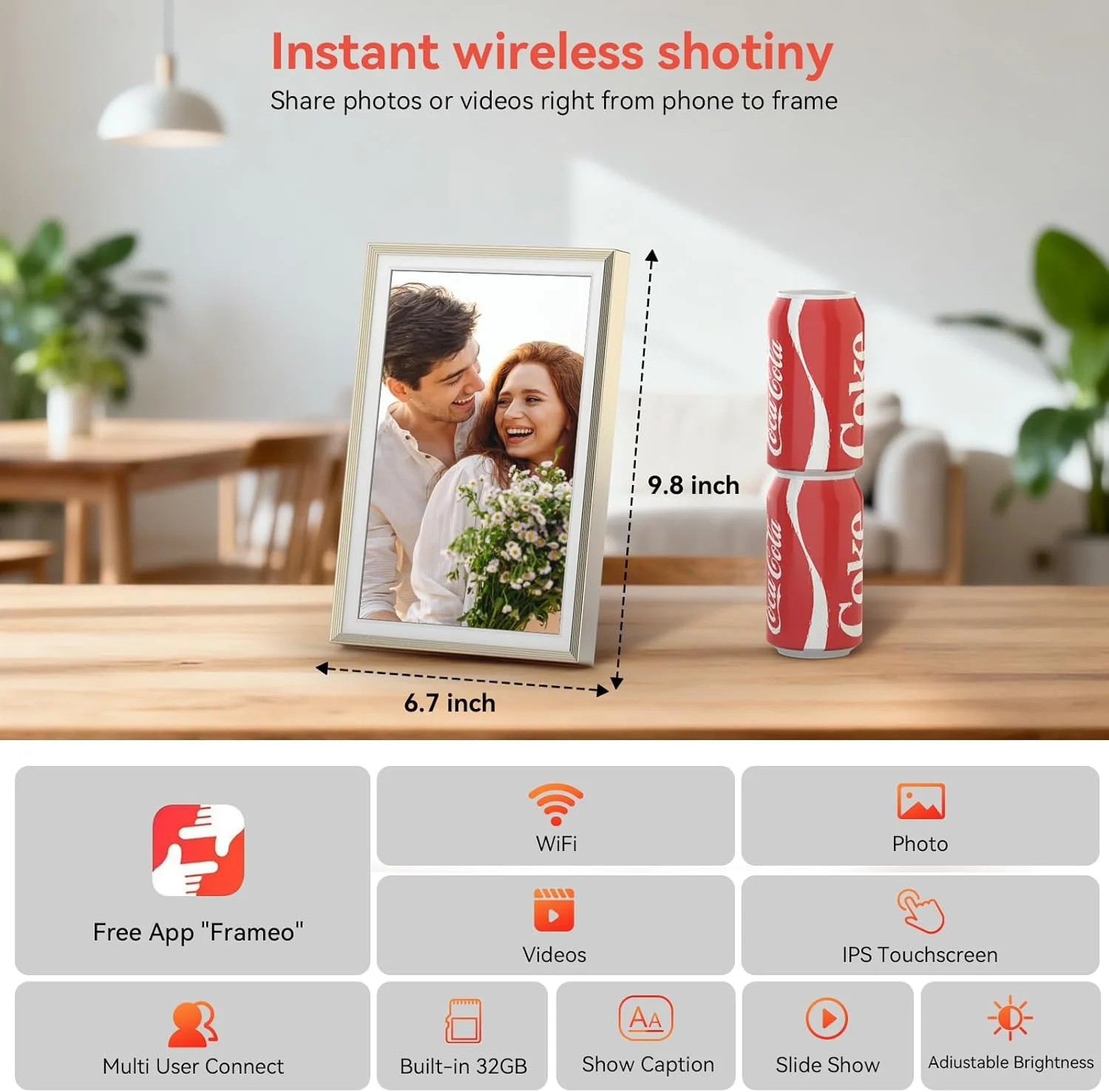 قاب عکس دیجیتال 10.1 اینچی Frameo، قاب عکس هوشمند وای فای با حافظه 32 گیگابایتی، صفحه نمایش لمسی HD، چرخش خودکار قاب عکس دیجیتال 10.1 اینچی Frameo، قاب عکس هوشمند وای فای با حافظه 32 گیگابایتی، صفحه نمایش لمسی HD، چرخش خودکار