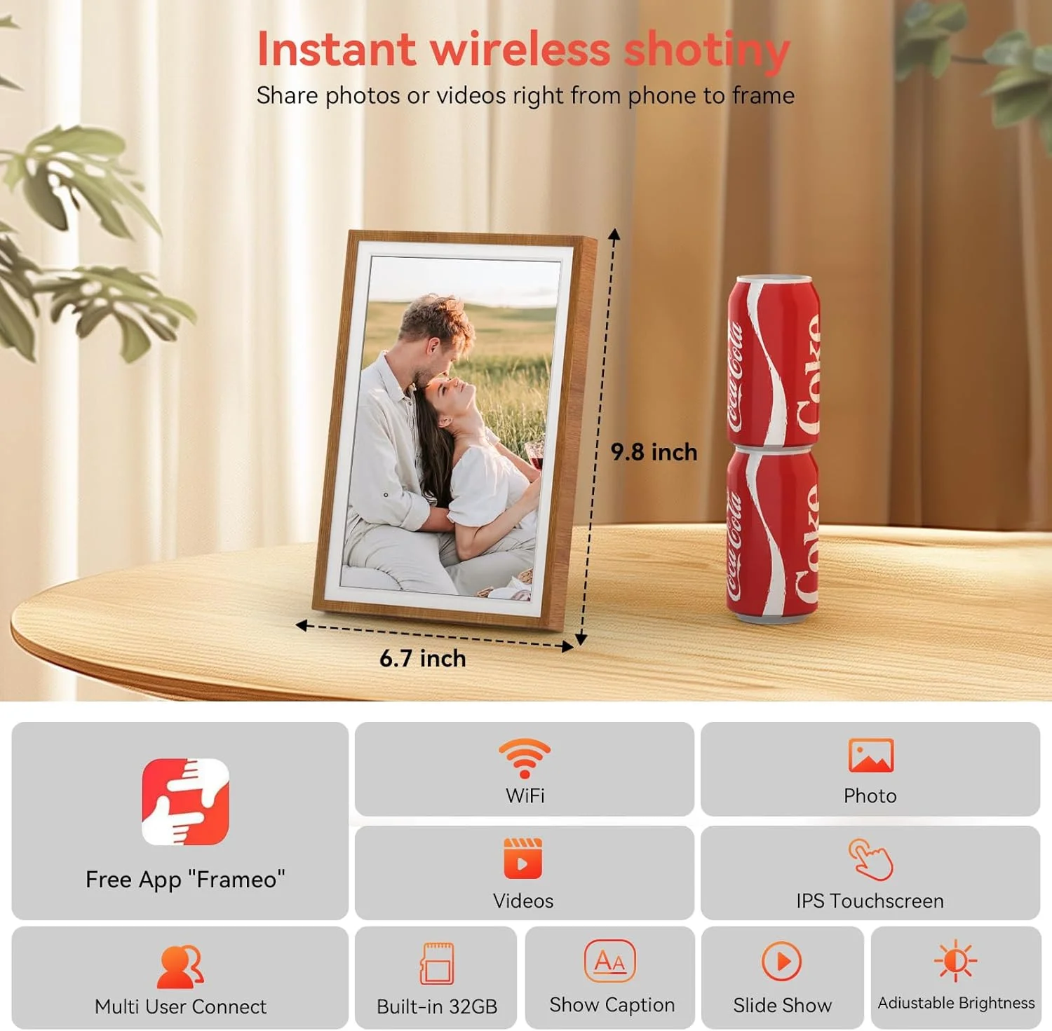 قاب عکس دیجیتال 10.1 اینچی Frameo، قاب عکس دیجیتال هوشمند وای فای با حافظه 32 گیگابایتی، صفحه لمسی HD، چرخش خودکار، نمایش اسلاید قاب عکس دیجیتال 10.1 اینچی Frameo، قاب عکس دیجیتال هوشمند وای فای با حافظه 32 گیگابایتی، صفحه لمسی HD، چرخش خودکار، نمایش اسلاید