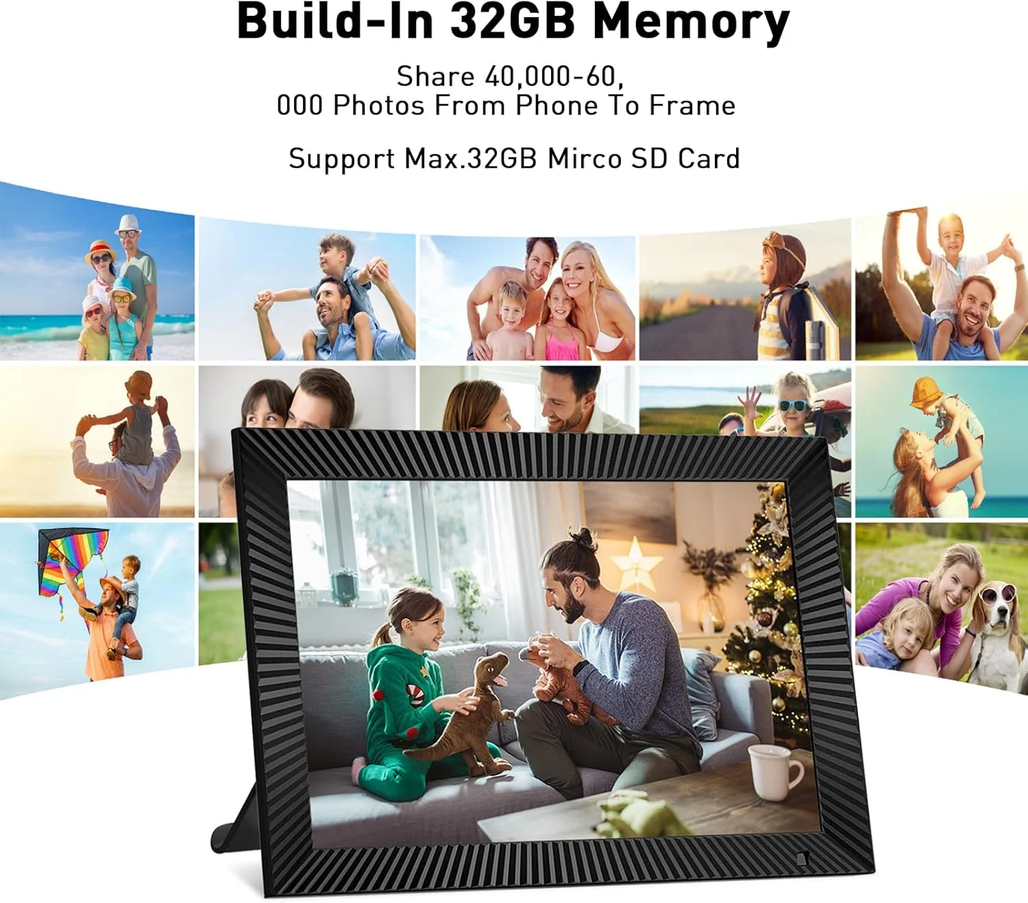 قاب عکس دیجیتال وای فای PINREK با صفحه نمایش لمسی 10.1 اینچی، حافظه 32 گیگابایتی برای بیش از 40000 عکس، رزولوشن 1280x800 HD، چرخش خودکار، آلبوم عکس الکترونیکی قابل نصب روی دیوار برای اشتراک گذاری فوری از iOS/Android قاب عکس دیجیتال وای فای PINREK با صفحه نمایش لمسی 10.1 اینچی، حافظه 32 گیگابایتی برای بیش از 40000 عکس، رزولوشن 1280x800 HD، چرخش خودکار، آلبوم عکس الکترونیکی قابل نصب روی دیوار برای اشتراک گذاری فوری از iOS/Android