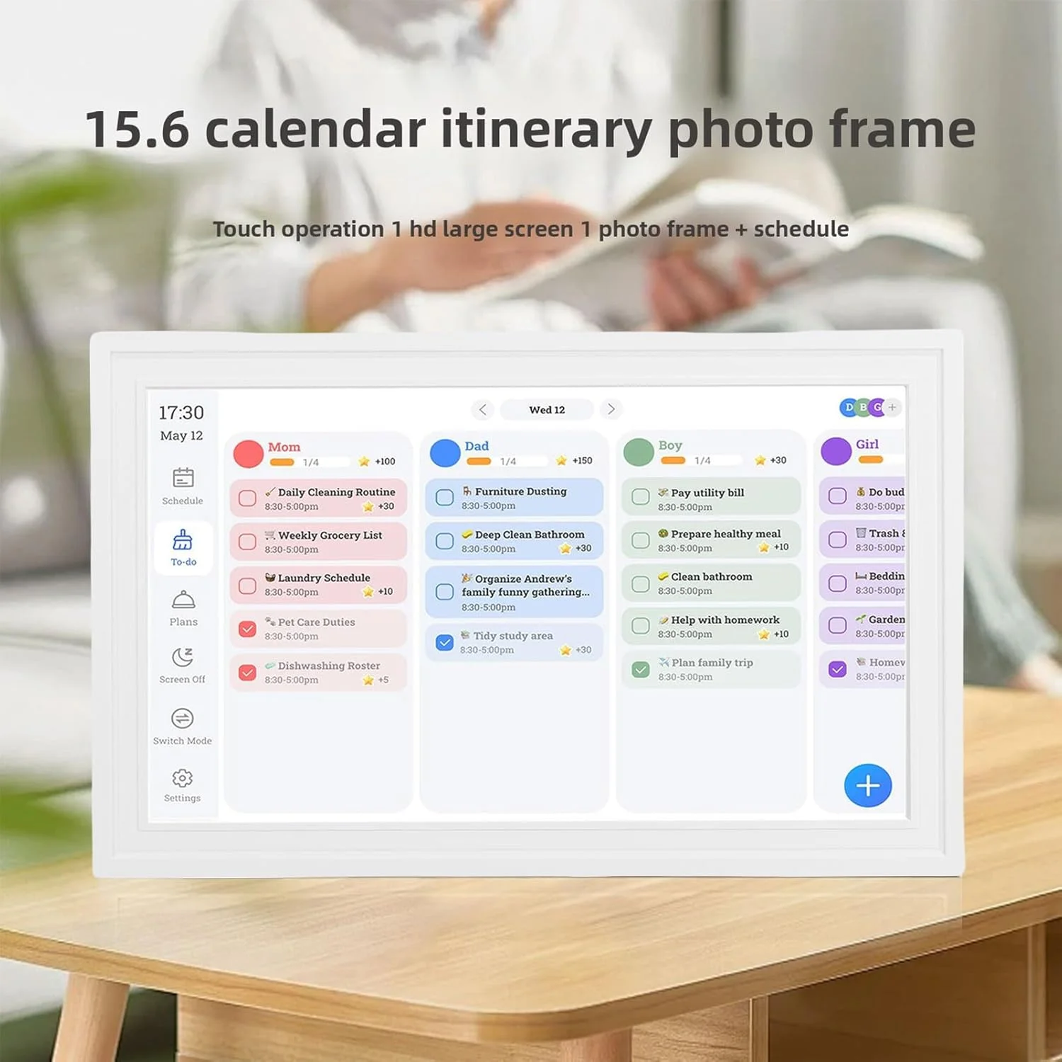 تقویم دیجیتال هوشمند، قاب عکس دیجیتال وای فای 15.6 اینچی HD با صفحه لمسی و برنامه برای 9.0، برنامه ریز تقویم خانوادگی با همگام سازی ابری و یادآوری ها (سفید خالص) تقویم دیجیتال هوشمند، قاب عکس دیجیتال وای فای 15.6 اینچی HD با صفحه لمسی و برنامه برای 9.0، برنامه ریز تقویم خانوادگی با همگام سازی ابری و یادآوری ها (سفید خالص)