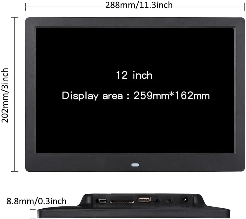 قاب عکس دیجیتال ۱۲ اینچی، پخش کننده هوشمند عکس/فیلم با صفحه نمایش IPS FHD با رزولوشن 1280x800، کنترل از راه دور از طریق USB، راه اندازی آسان، اشتراک گذاری عکس ها و فیلم ها قاب عکس دیجیتال ۱۲ اینچی، پخش کننده هوشمند عکس/فیلم با صفحه نمایش IPS FHD با رزولوشن 1280x800، کنترل از راه دور از طریق USB، راه اندازی آسان، اشتراک گذاری عکس ها و فیلم ها
