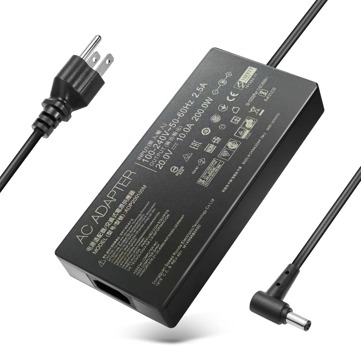 شارژر 200 واتی برای لپ تاپ های گیمینگ ایسوس راگ زفیروس G15 GA503 GA503QM GA503QR GA503QS GA503RM، ایسوس TUF A15 F15 F17، آداپتور برق ADP-200JB D