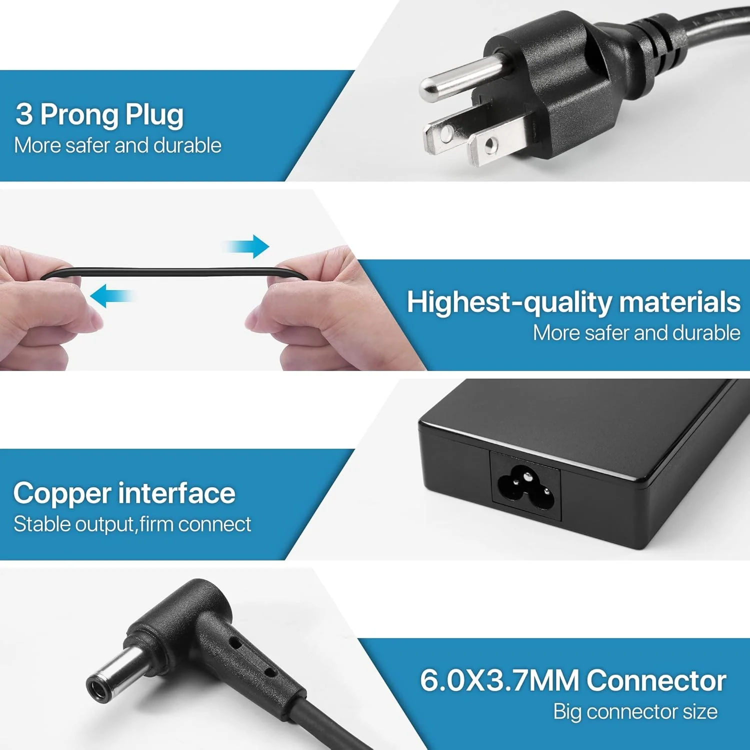 شارژر 150 واتی مناسب برای ایسوس راگ استریکس G G531GT G731GT تاف گیمینگ F15 FX506HF F17 FX706LI A15 FA506IH FA506II A17 FA706II، 20 ولت 7.5 آمپر آداپتور AC تاف مدل A18-150P1A ADP-150CH B منبع تغذیه