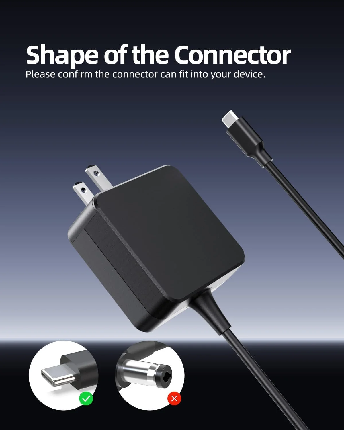 شارژر سریع مناسب برای لپ تاپ ایسوس Chromebook (دارای گواهی ایمنی UL) 45W USB C با کابل 7.5 فوتی