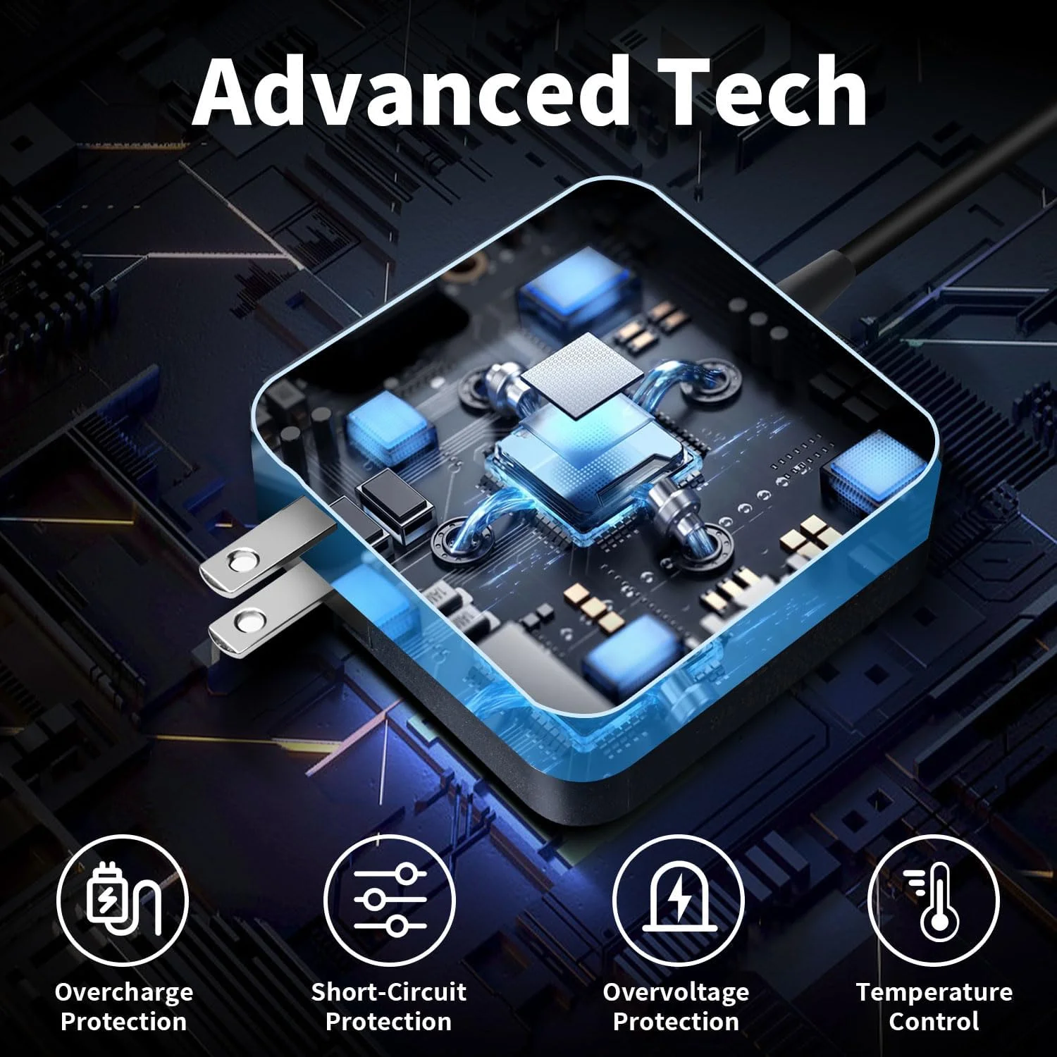 شارژر دیواری سریع 65 واتی USB C مدل PD برای کروم‌بوک، ایسوس، مک‌بوک پرو، دل لتیتود، لنوو تینک‌پد یوگا، اچ‌پی اسپکتر و سایر دستگاه‌های USB C