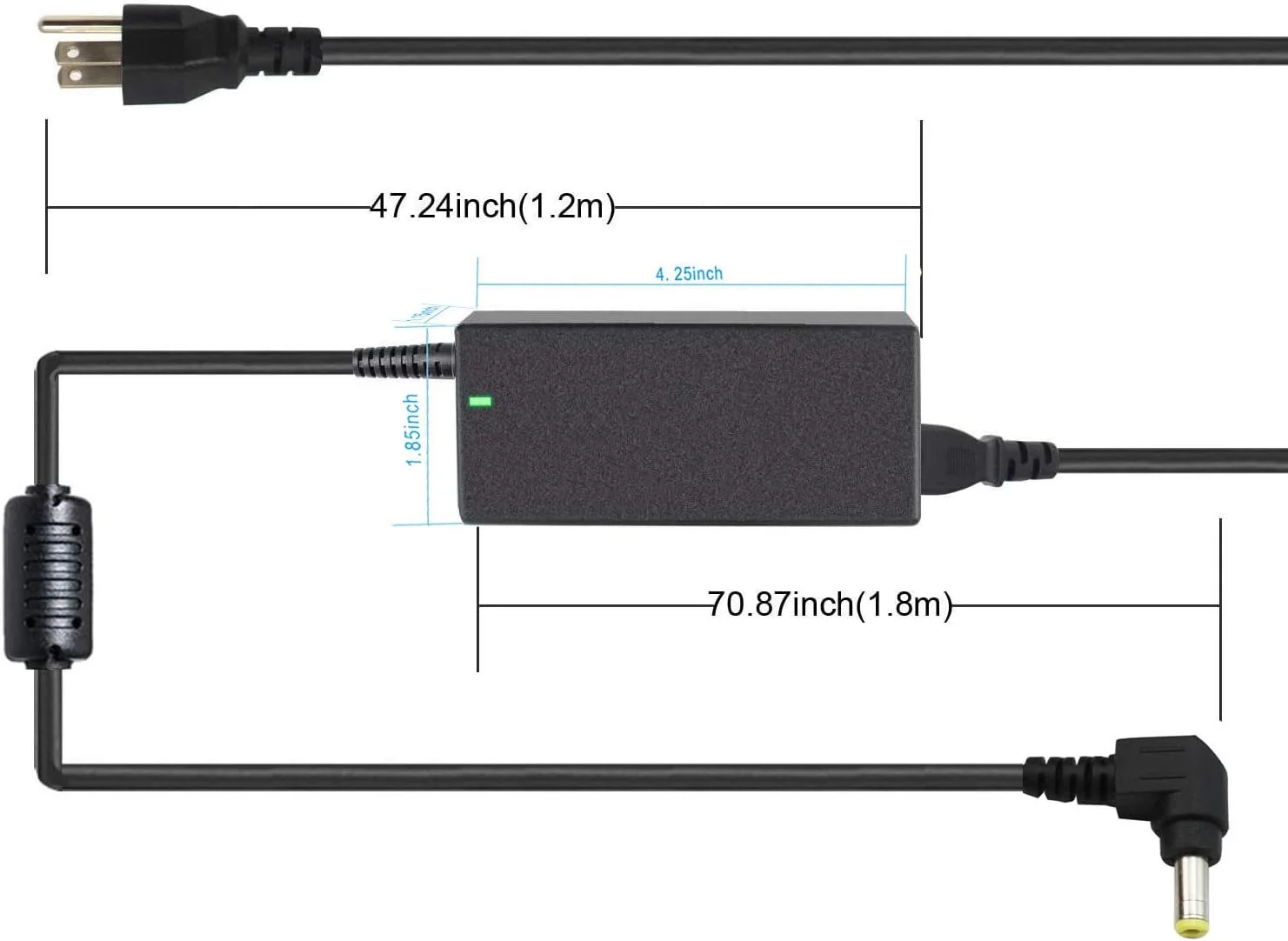 آداپتور شارژر 65 واتی 19 ولت 3.42 آمپر سازگار با PA-1650-66 ADP-65DW ADP-65HB BB ADP-65JH BB AD887320 EXA0703YH X550 X550C X550CA X751LAV X751MA