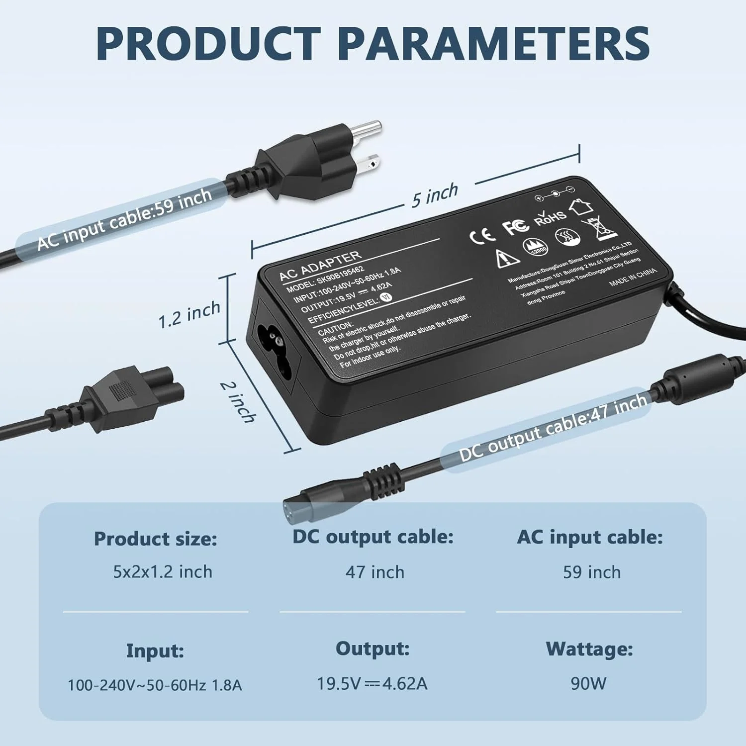 شارژر لپ تاپ یونیورسال 90 واتی سازگار با لپ تاپ های HP، Dell، Lenovo، Acer، Asus، Toshiba، IBM، Sony، Fujitsu، Gateway، نوت بوک، الترابوک، کروم بوک به همراه 16 کانکتور