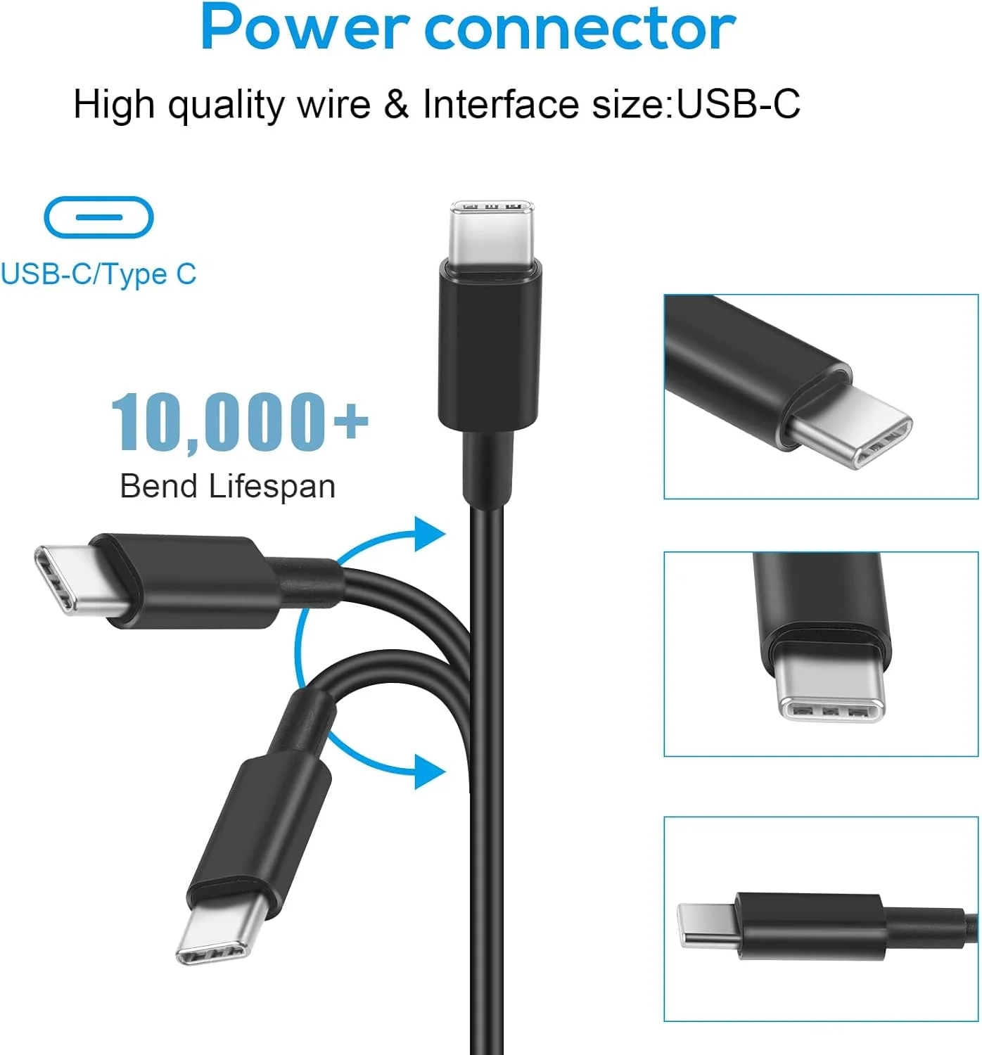 Universal Chromebook 65W USB-C Charger Type C Port Adapter, for Thinkpad/Yoga, Dell, Chromebook 3100, Latitude 5420, Acer, Google Series Type C Charger Fast Charging