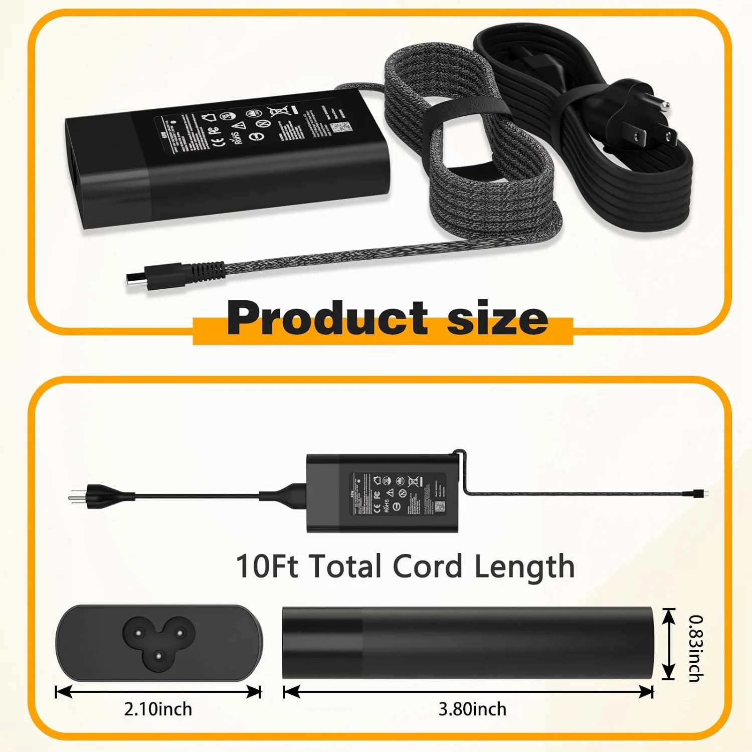 شارژر لپ تاپ USB C یونیورسال 65 واتی سازگار با کامپیوترهای HP Envy/Elitebook/Spectre x360 2، شارژر لپ تاپ Chromebook USB-C نوع C سازگار با سیم برق Lenovo/Dell/Acer/Asus/Samsung