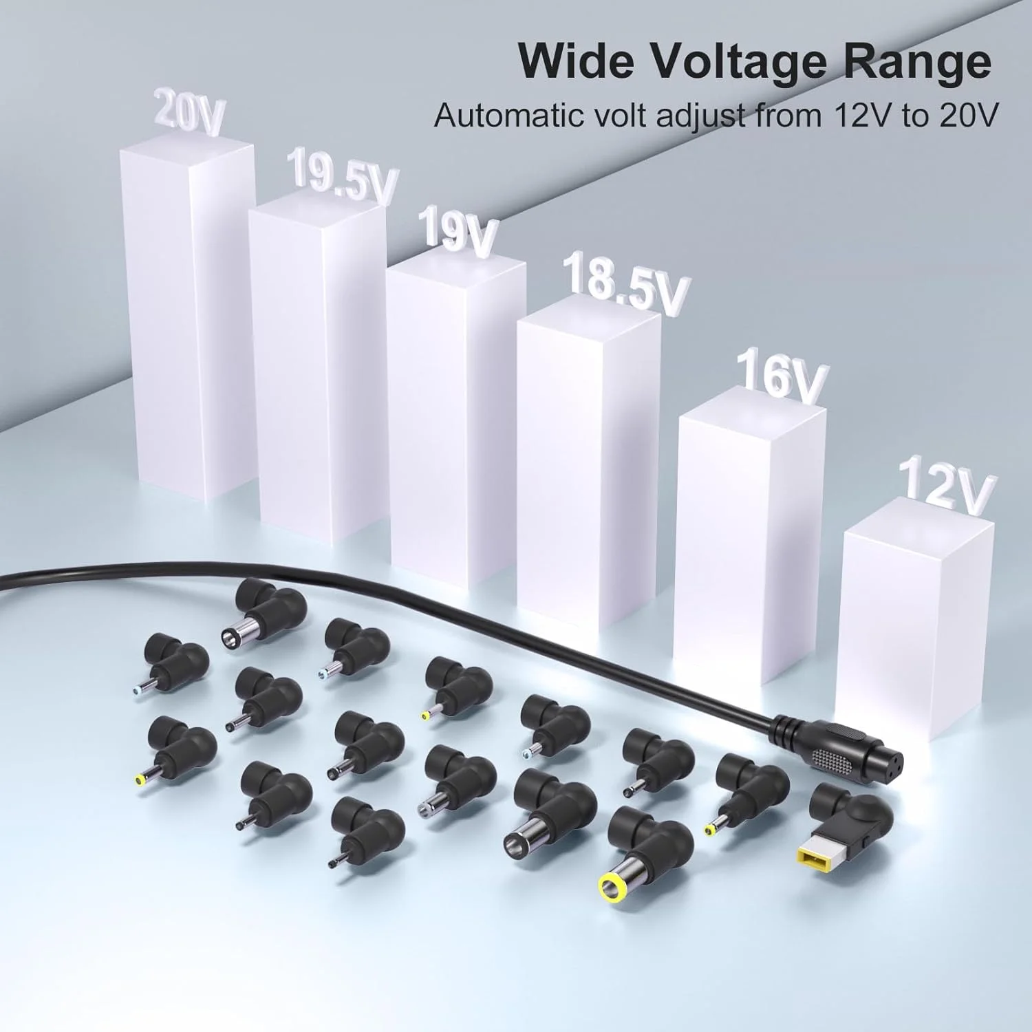 شارژر لپ تاپ 90 واتی یونیورسال سازگار با HP Lenovo Dell Acer Asus IBM Toshiba Samsung Sony Fujitsu Gateway Notebook Ultrabook Chromebook به همراه 16 سر