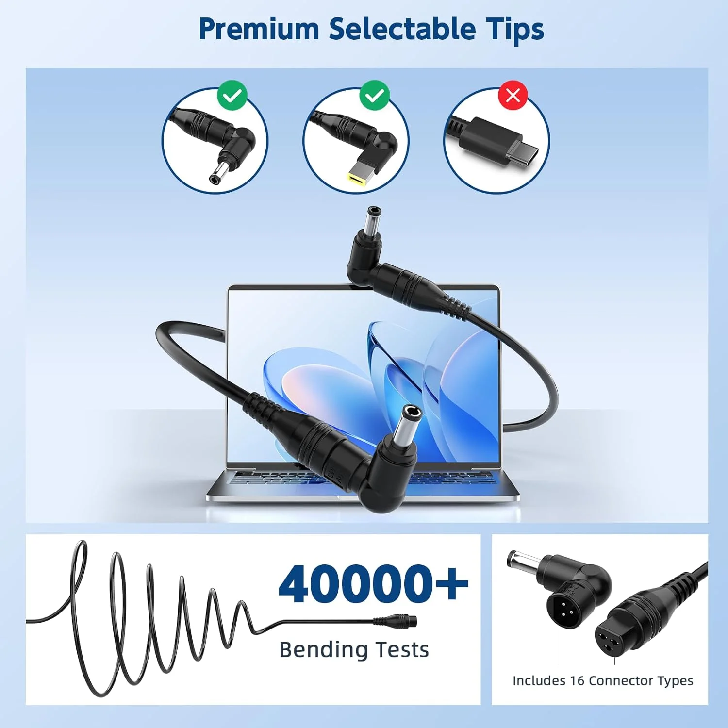 شارژر لپ تاپ آداپتور AC یونیورسال 90W 65W سازگار با HP Dell Asus Lenovo Acer Toshiba Samsung Fujitsu Sony Gateway Notebook Ultrabook Chromebook به همراه 16 کانکتور