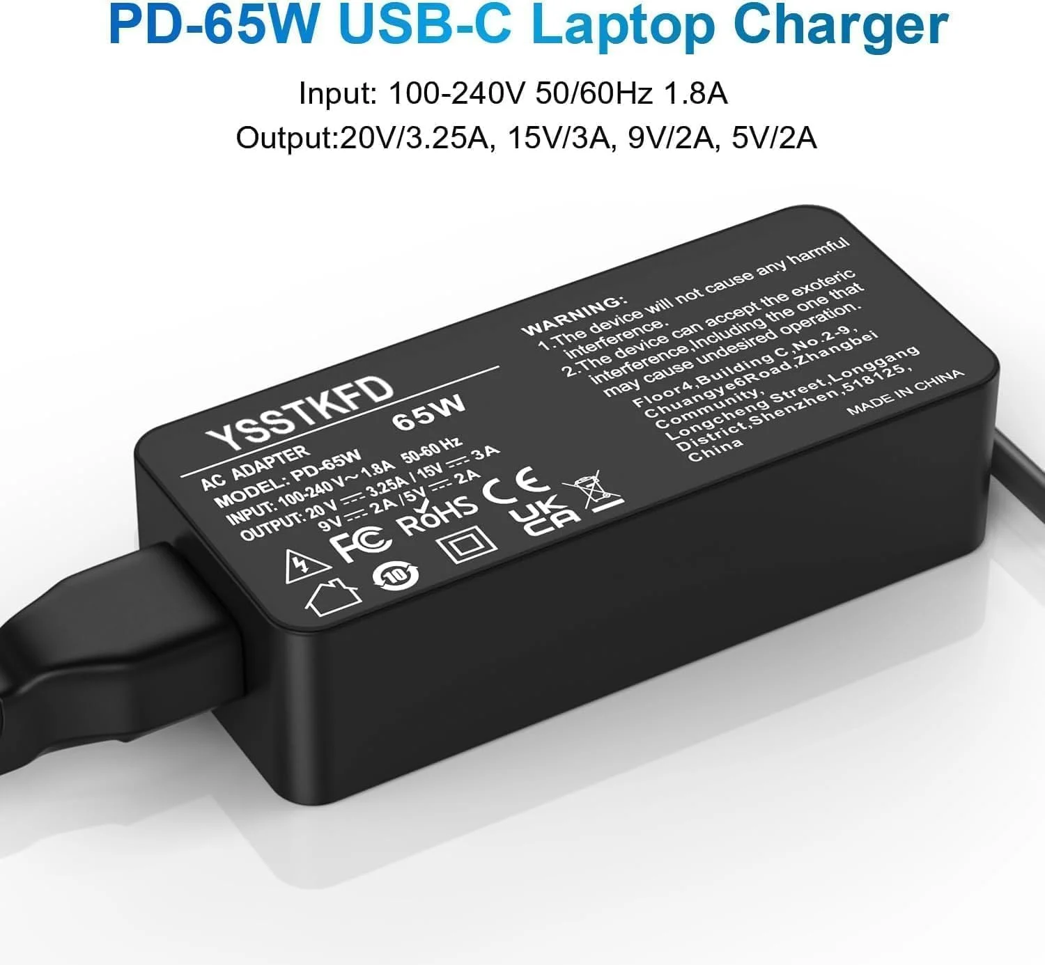 شارژر جایگزین لپ تاپ 65 وات 45 وات USB C برای لنوو Thinkpad X1 T14 E14 T480 T490 T15 E16 Carbon L13 Chromebook، Yoga 6 برای HP، Acer، Asus Type C آداپتور شارژ سریع لپ تاپ