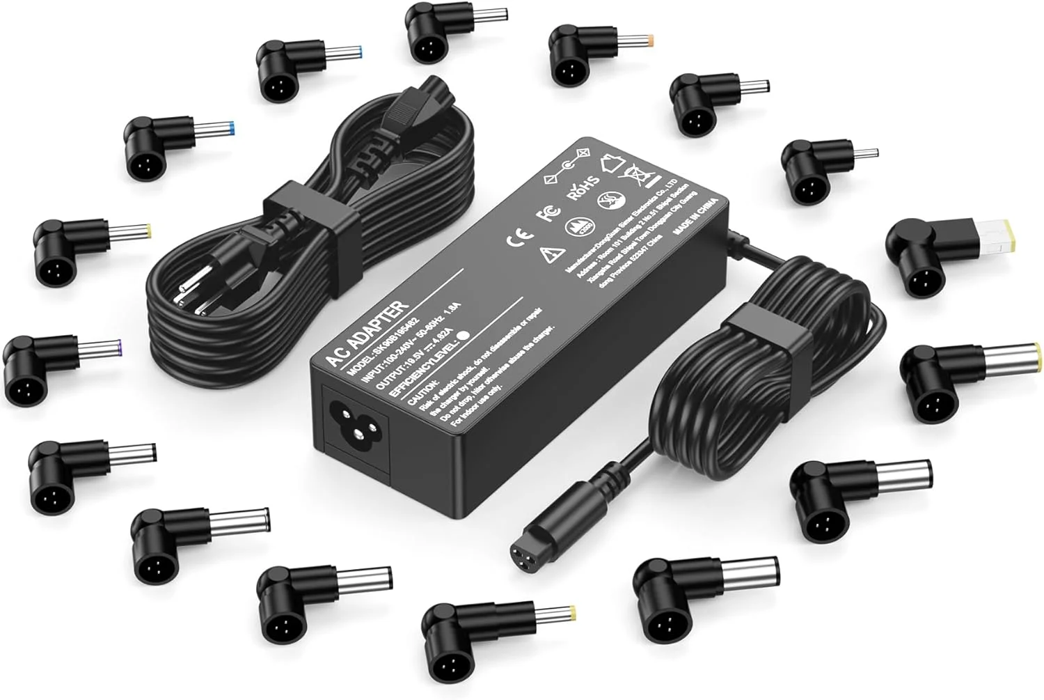 آداپتور AC جهانی 90W 65W جایگزین شارژر لپ تاپ برای لنوو، اچ پی، دل، ایسوس، سامسونگ، آی بی ام، توشیبا، سونی، فوجیتسو، گیت وی به همراه 16 سر