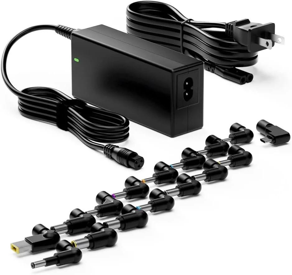 آداپتور برق 90 واتی یونیورسال لپ تاپ بلکر به همراه کابل برق و پورت USB C جایگزین برای دل، اچ پی، ایسر، ایسوس، لنوو، آی بی ام، توشیبا، سامسونگ، گوگل، مک بوک پرو، فوجیتسو، نوت بوک، الترابوک و کروم بوک