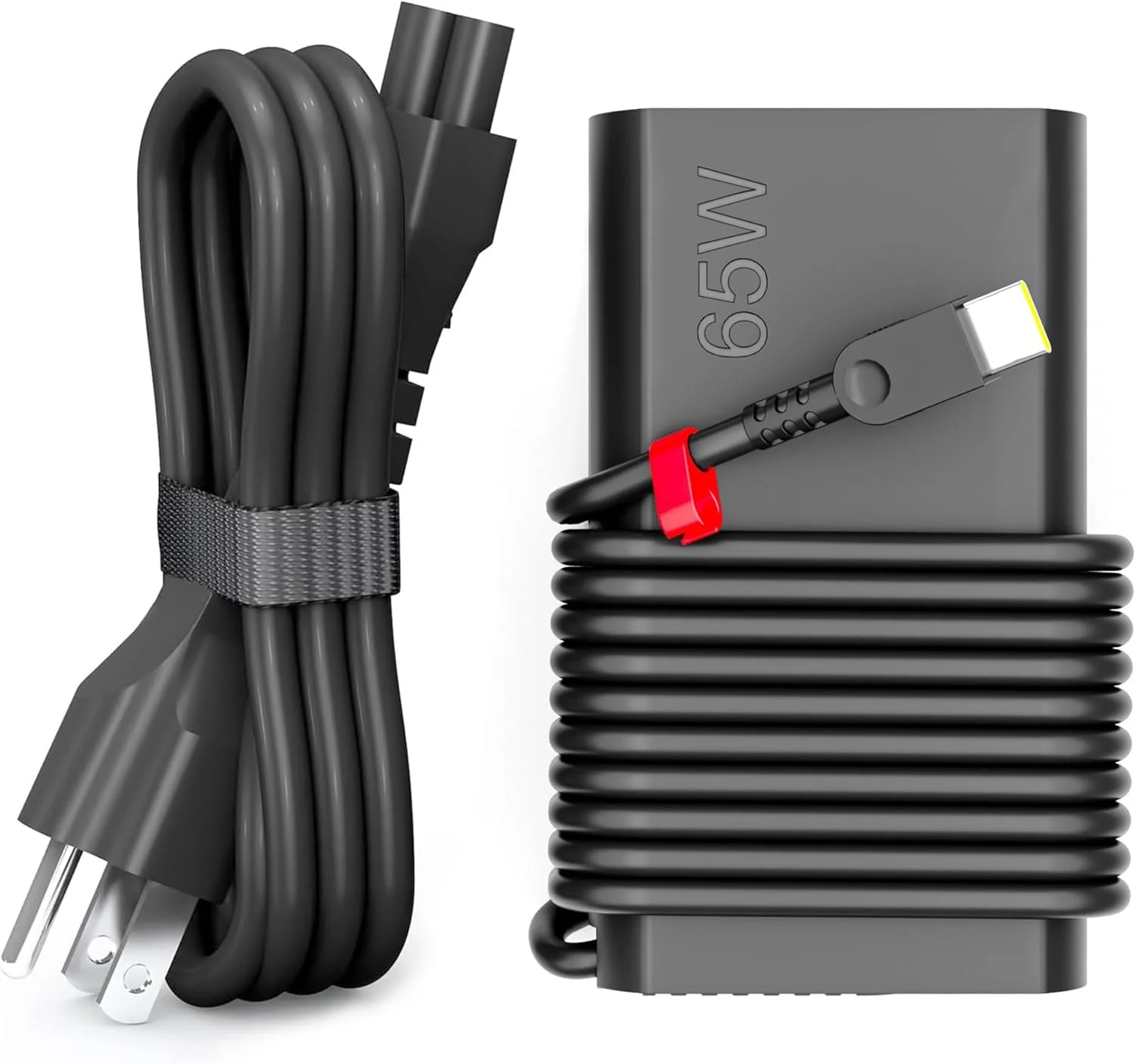 شارژر لپ تاپ باریک 65 واتی USB C مدل 2025 سازگار با لپ تاپ های لنوو Thinkpad/Yoga/Chromebook، آداپتور برق شارژ سریع Type C