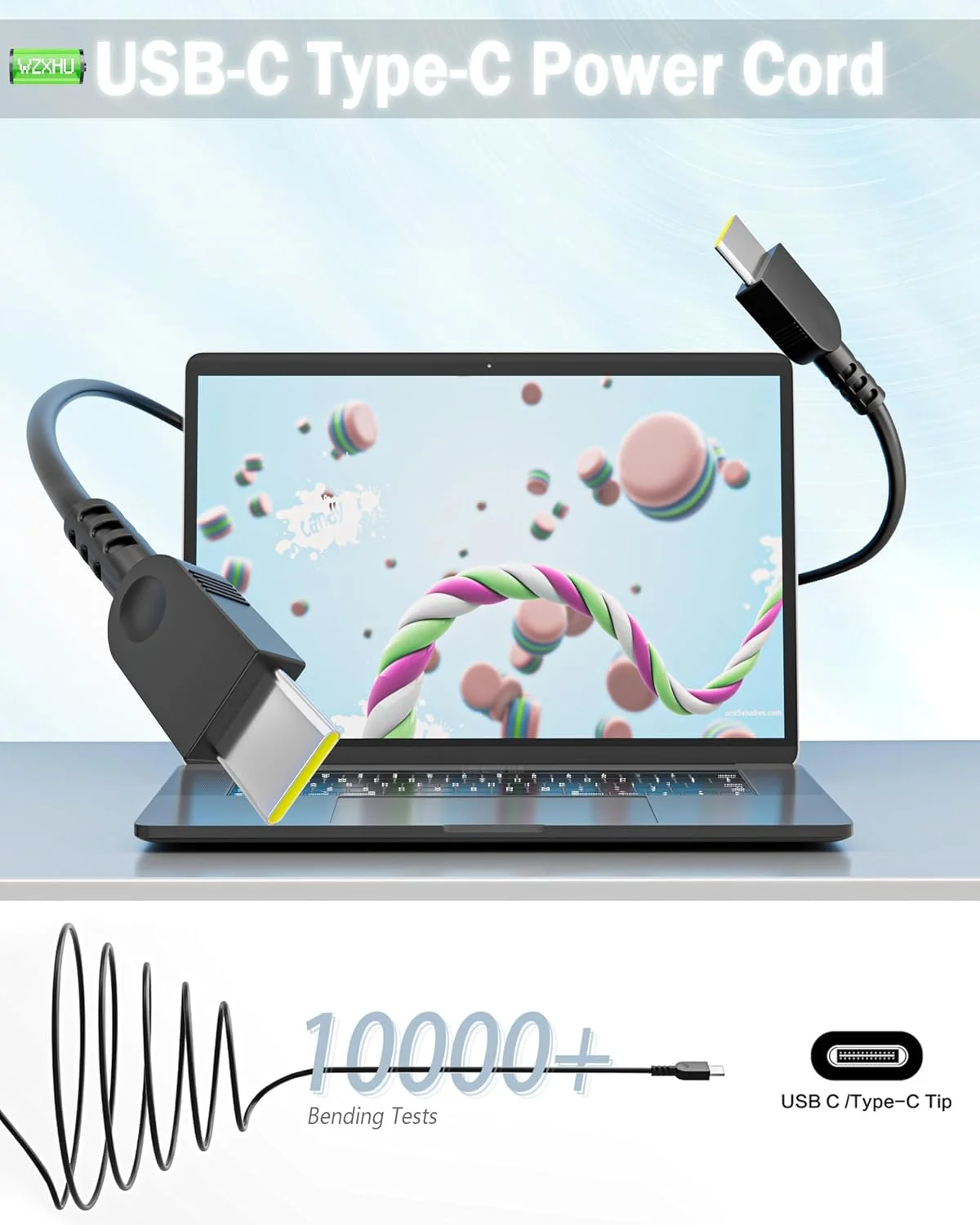 شارژر لپ تاپ باریک 65 واتی USB C مدل 2025 سازگار با لپ تاپ های لنوو Thinkpad/Yoga/Chromebook، آداپتور برق شارژ سریع Type C شارژر لپ تاپ باریک 65 واتی USB C مدل 2025 سازگار با لپ تاپ های لنوو Thinkpad/Yoga/Chromebook، آداپتور برق شارژ سریع Type C