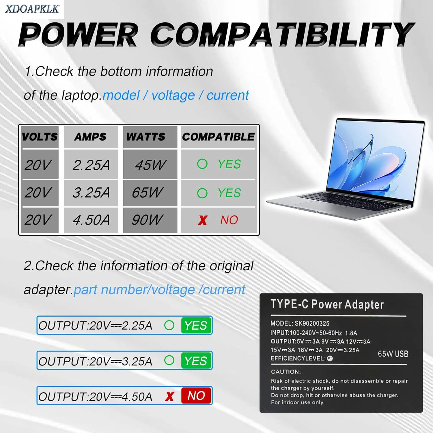 شارژر لپ تاپ 65 واتی USB C سازگار با HP Chromebook 14 X360 14-ca051wm 14-ca052wm 14-ca091wm ca061dx 14-ca0061dx 14-ca060nr 14-ca020nr 14-ca043cl، آداپتور برق متناوب با سیم برق سریع Type C