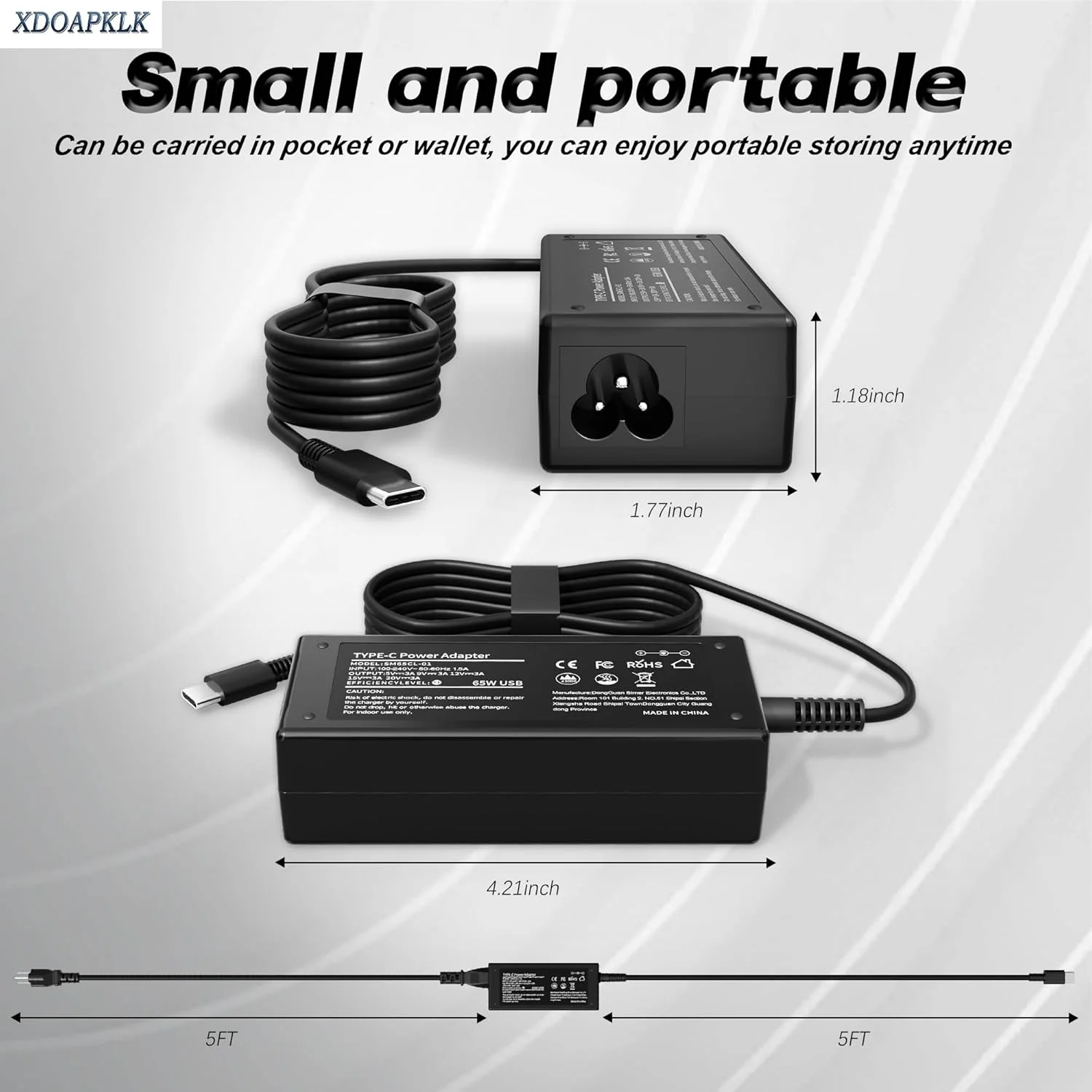شارژر لپ تاپ 65 واتی USB C سازگار با HP Chromebook 14 X360 14-ca051wm 14-ca052wm 14-ca091wm ca061dx 14-ca0061dx 14-ca060nr 14-ca020nr 14-ca043cl، آداپتور برق متناوب با سیم برق سریع Type C